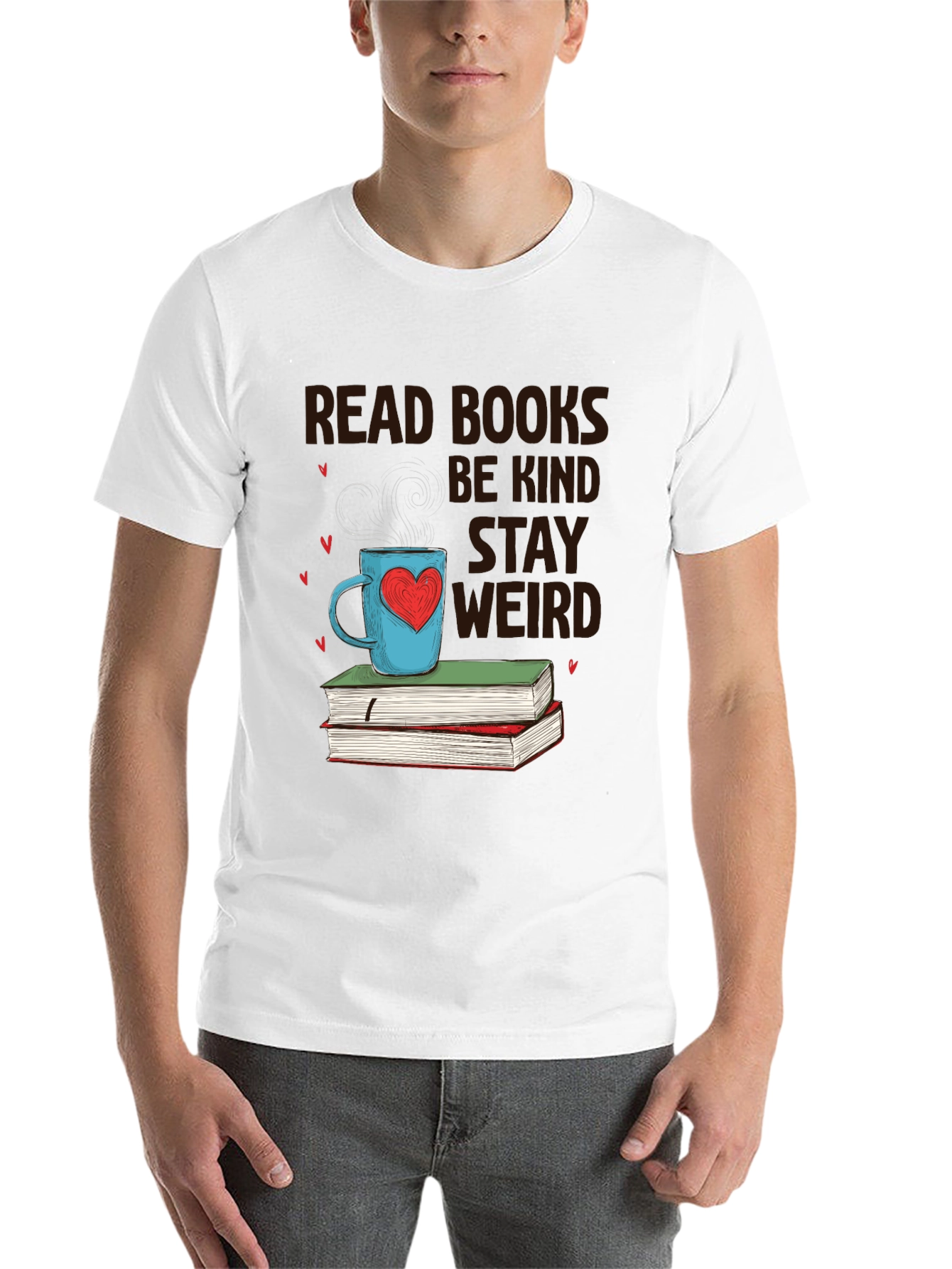 Black Read Books Be Kind Stay Weird T-Shirt view 14