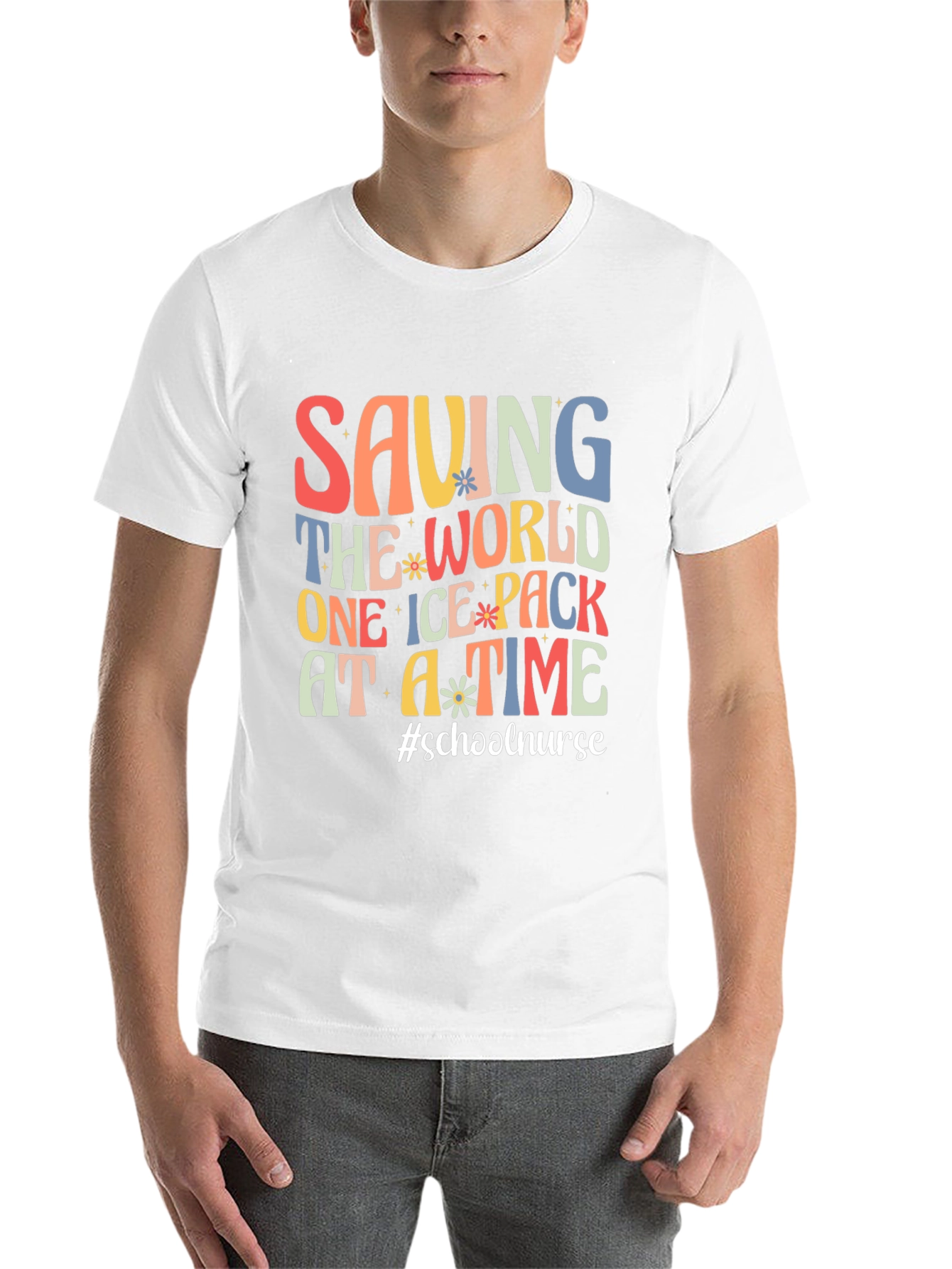 Black Saving The World School Nurse T-Shirt view 14