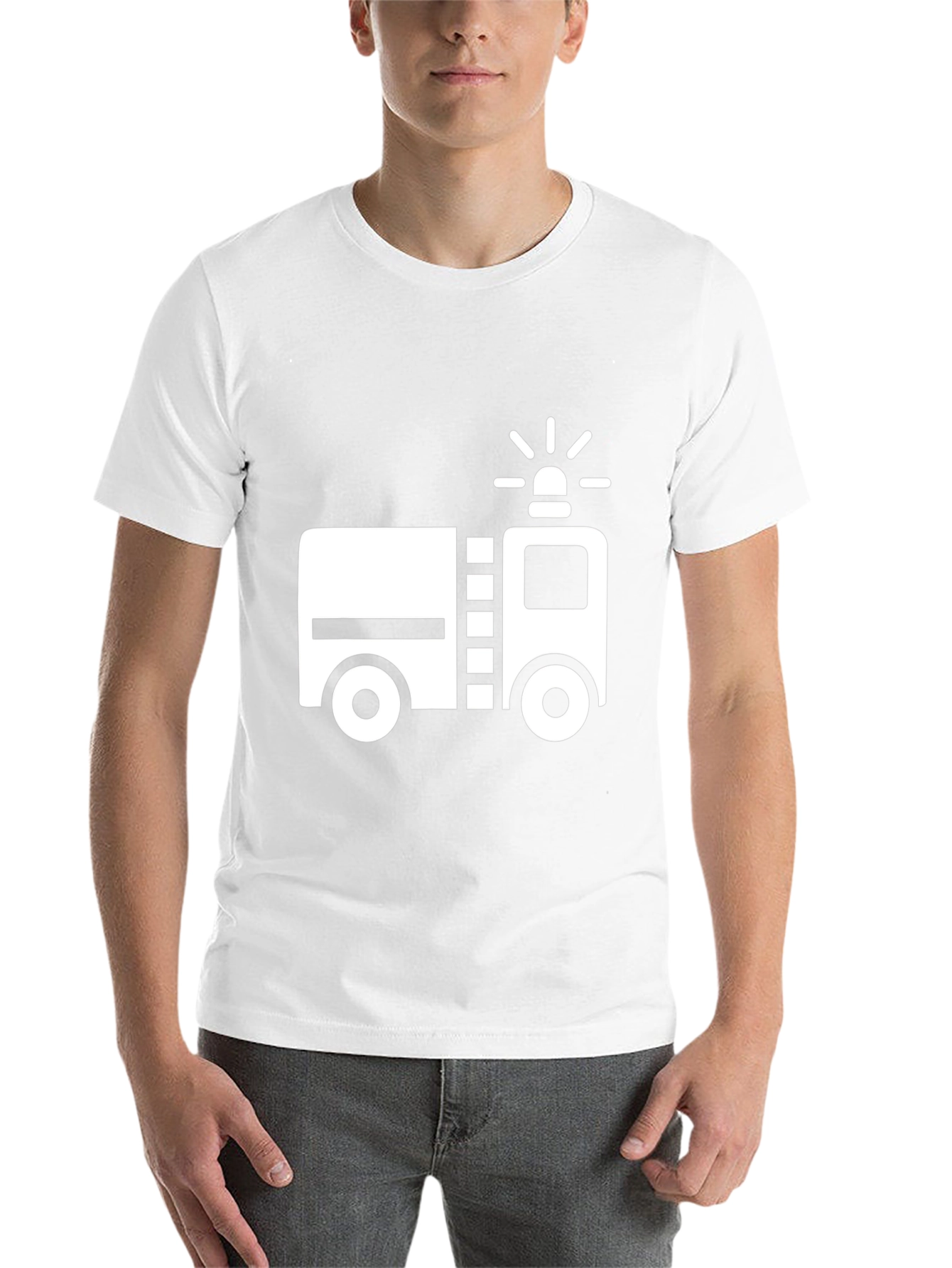 Black Fire Truck Graphic T-Shirt - Black view 14