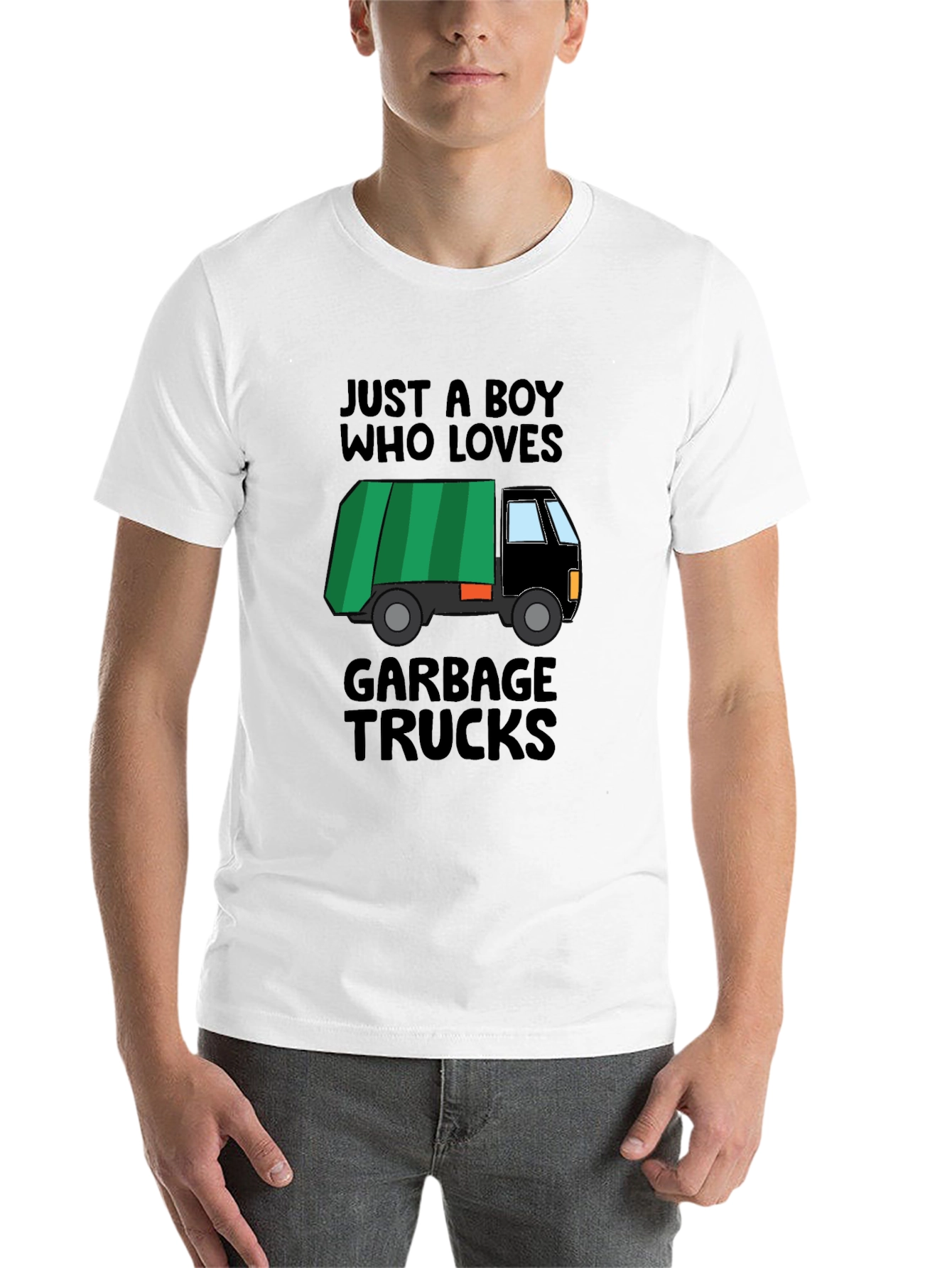 Black Boy's Garbage Truck T-Shirt view 14