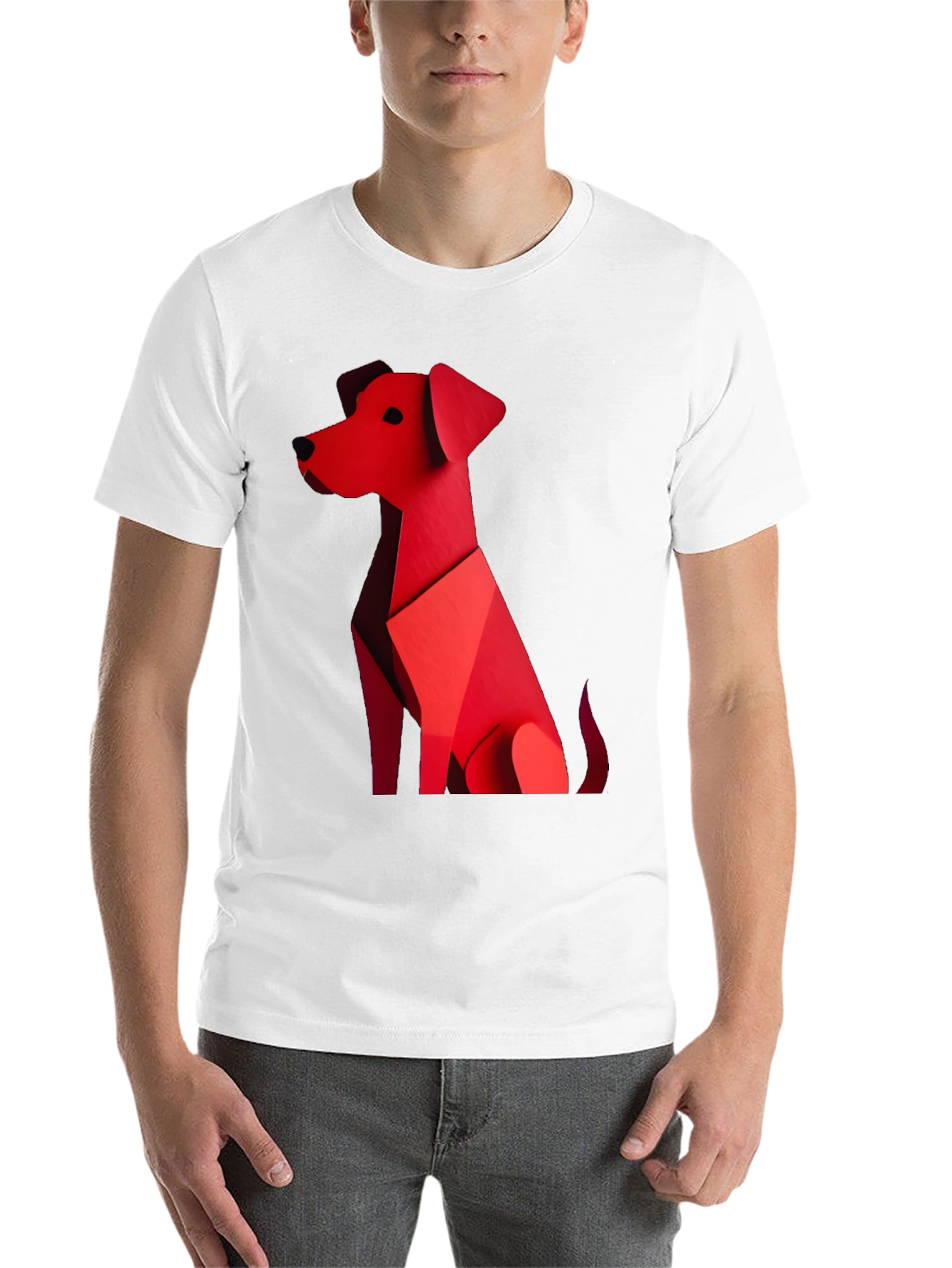 Black Geometric Dog Graphic Tee - Stylish Casual Wear view 14