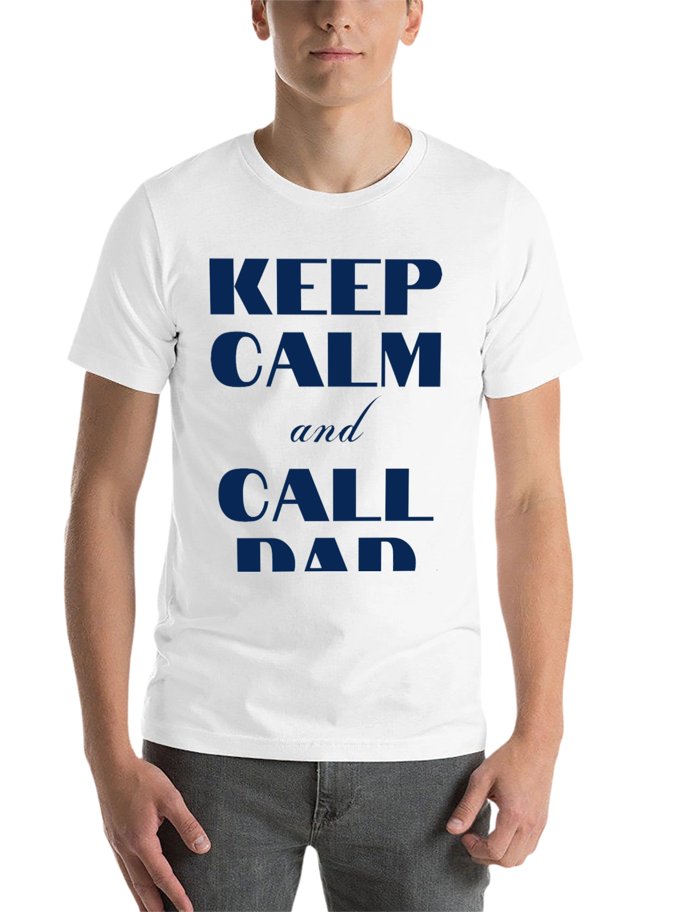 Black Keep Calm and Call Dad Black T-Shirt view 14