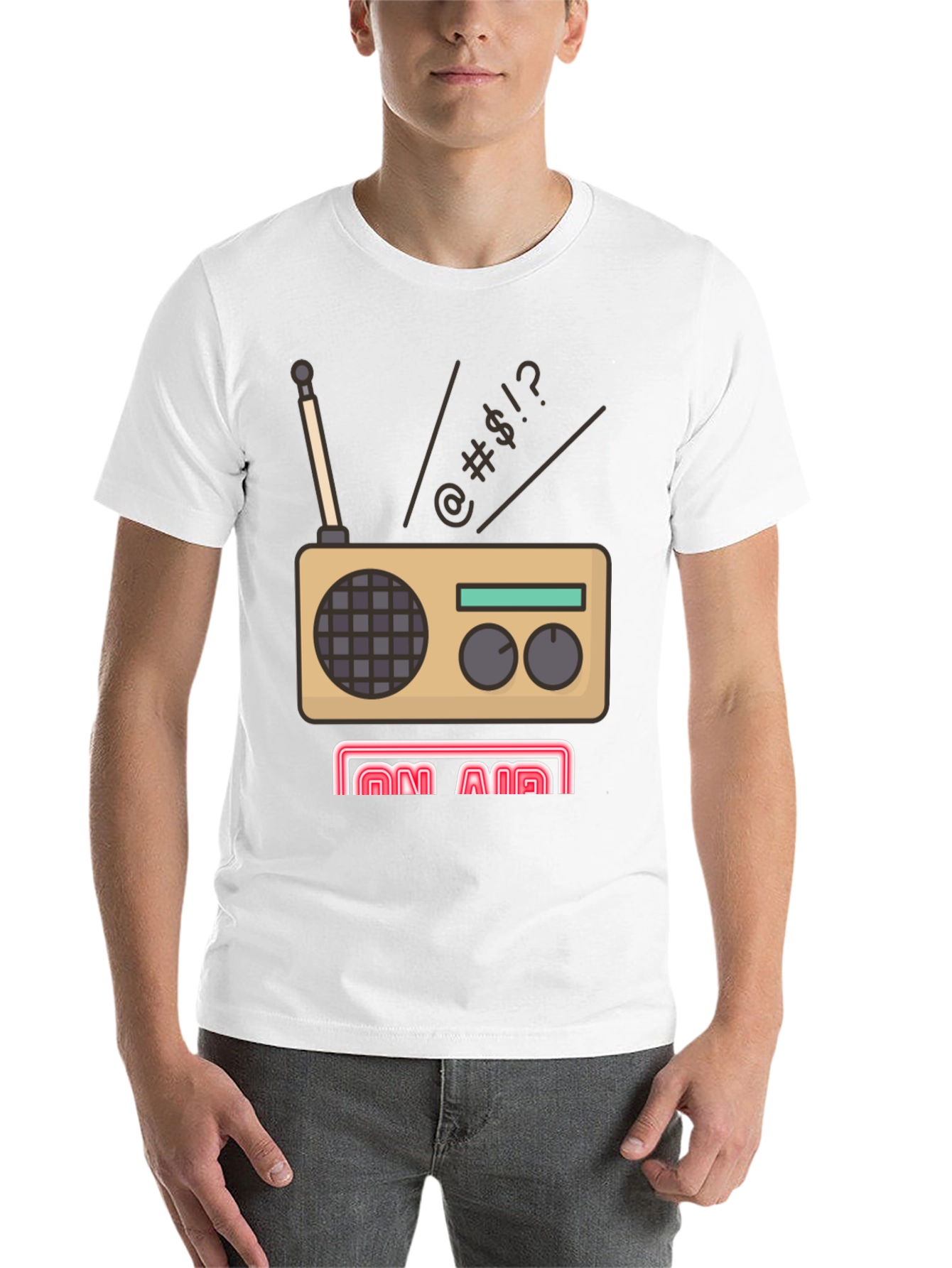 Black Retro Radio Cartoon Graphic Tee view 14