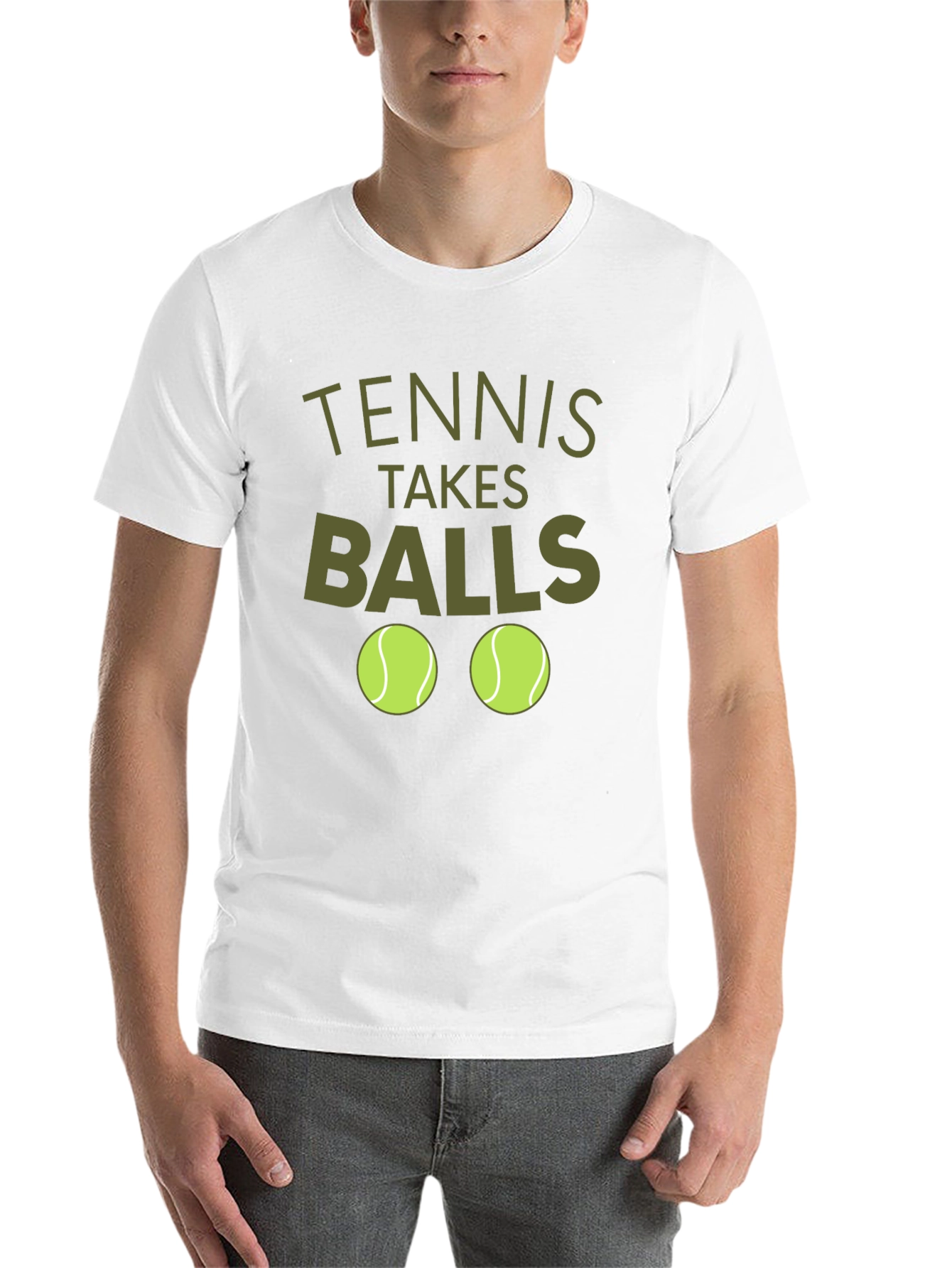 Black Tennis Takes Balls Funny Graphic Tee view 14