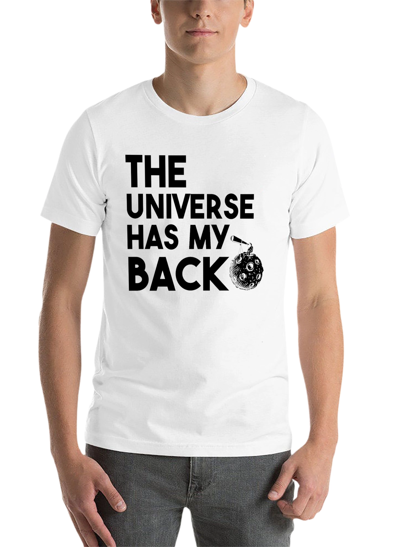 Black The Universe Has My Back Graphic T-Shirt view 14