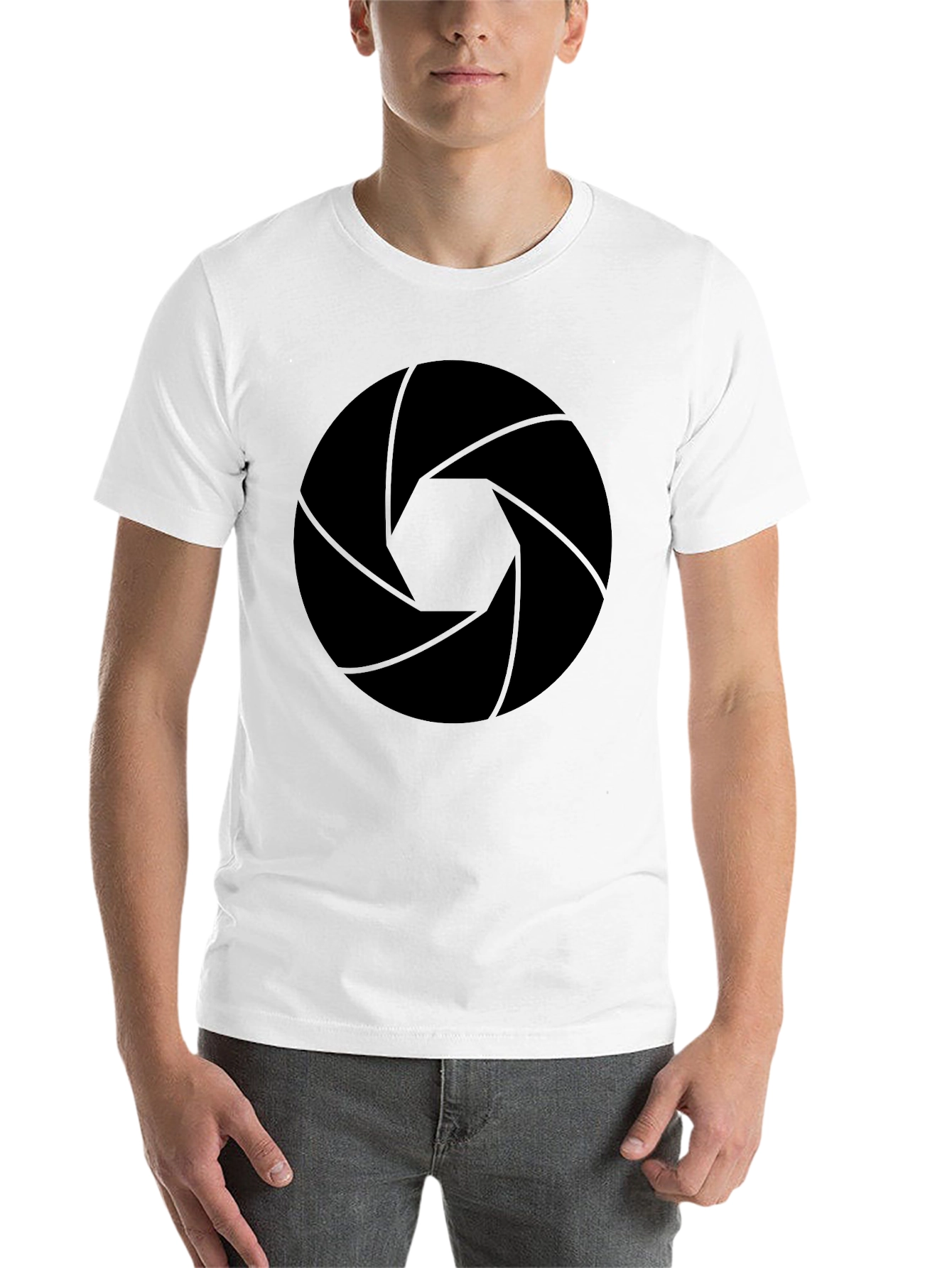 Black Aperture Lens Graphic Tee - Black Cotton Blend view 14