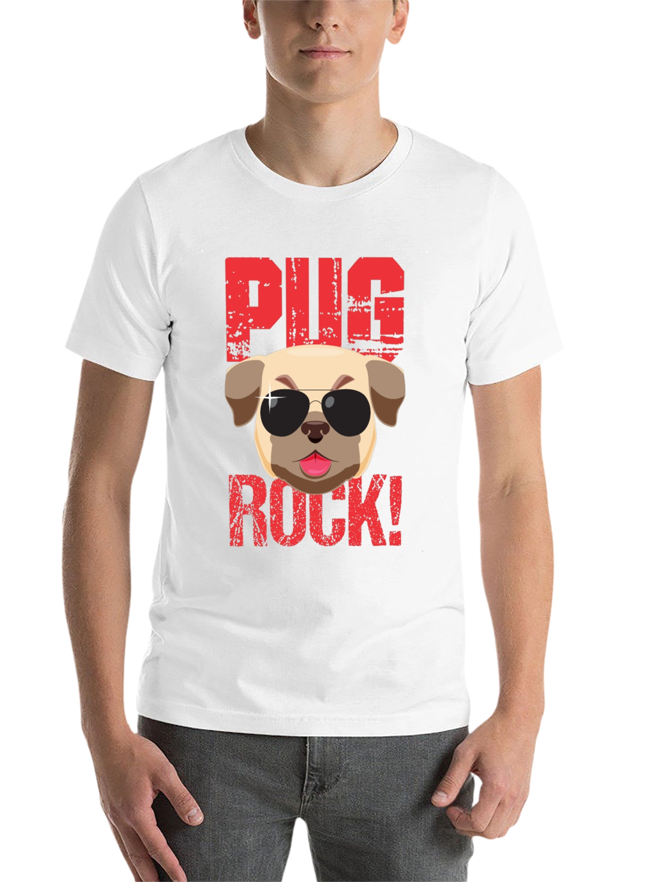 Black Pug Rock T-Shirt - Cool Dog Tee view 14