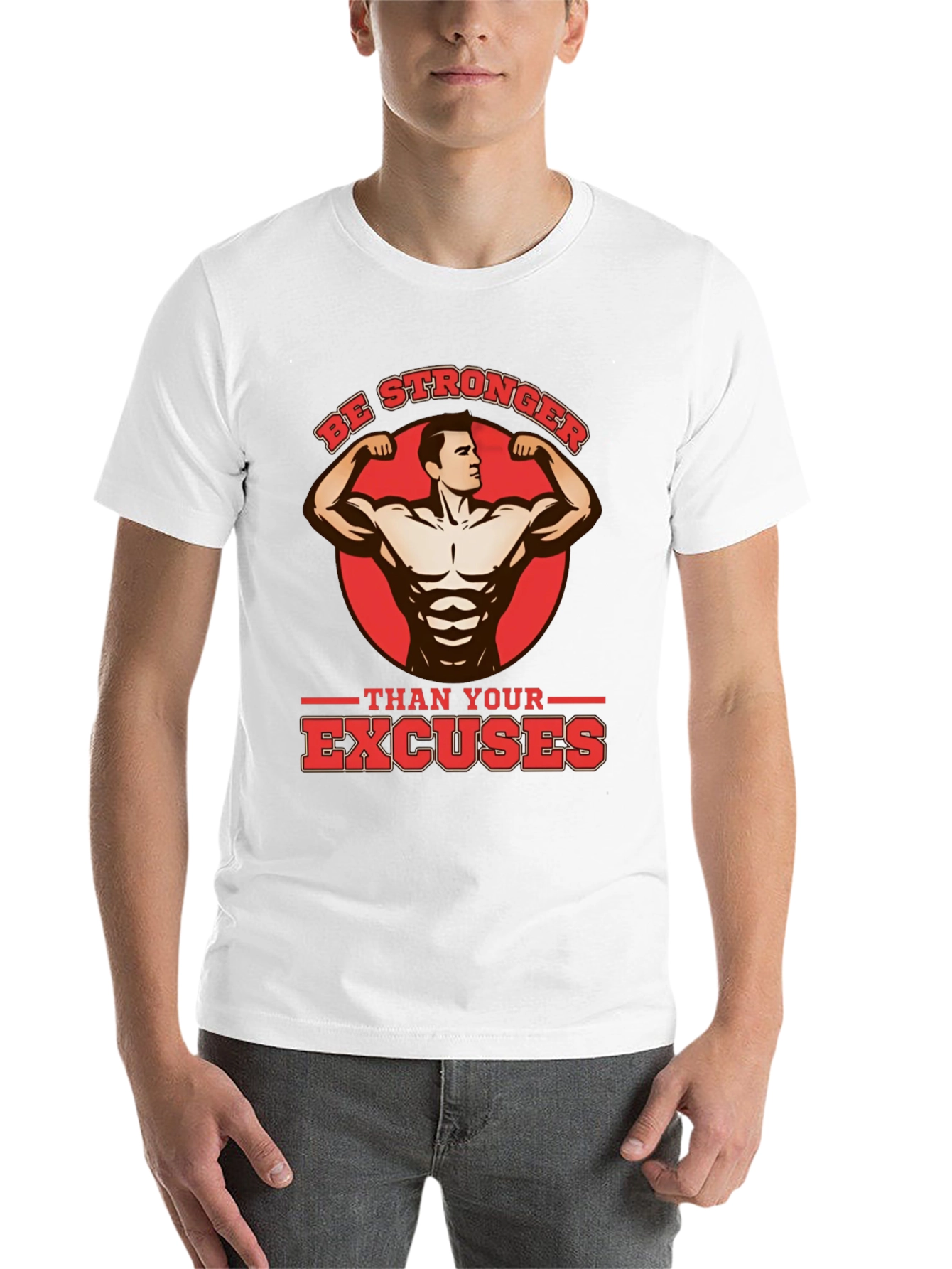 Black Be Stronger Than Your Excuses Black T-Shirt view 14