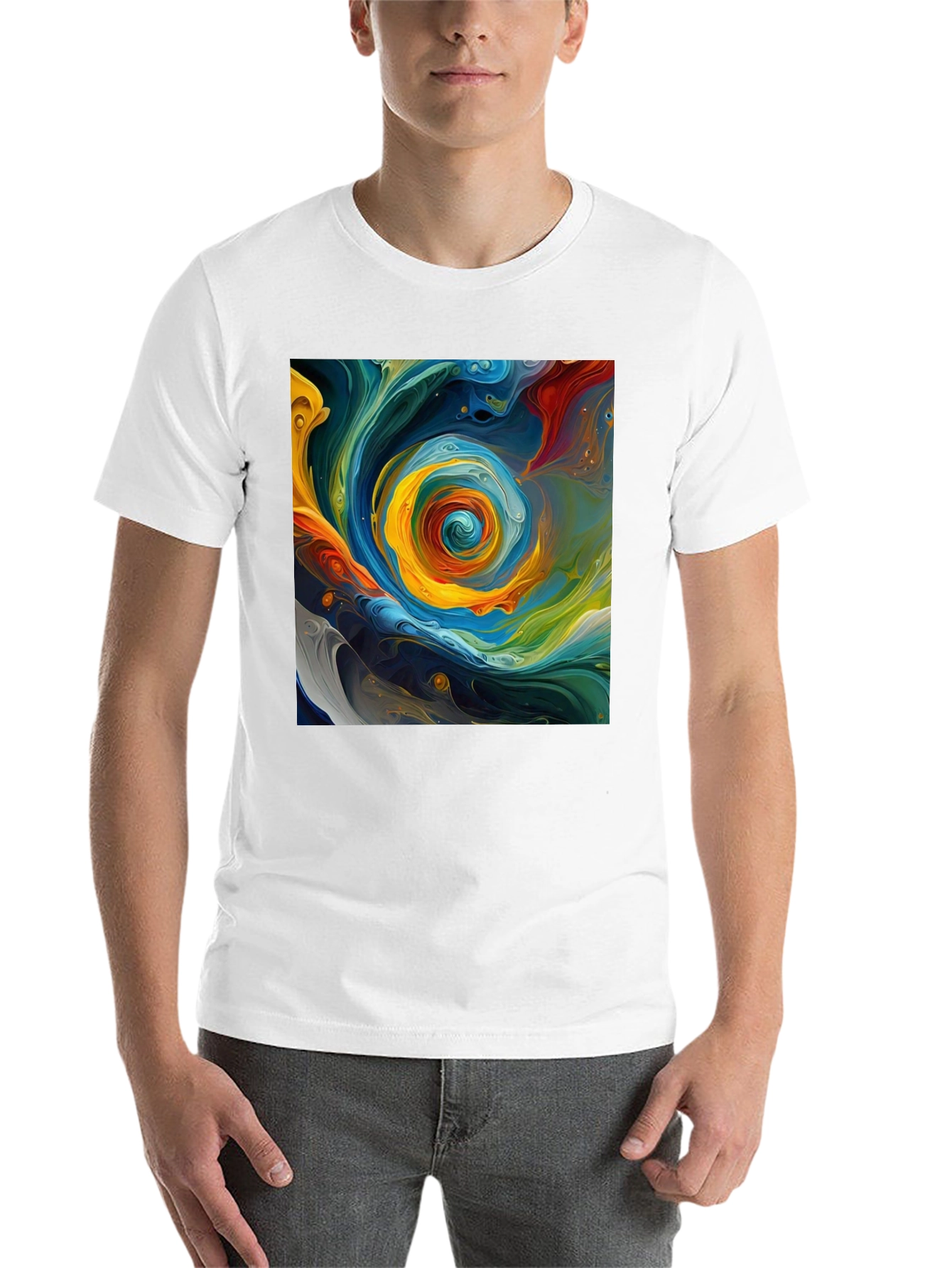 Black Abstract Swirl Art Tee - Bold & Unique Style view 14