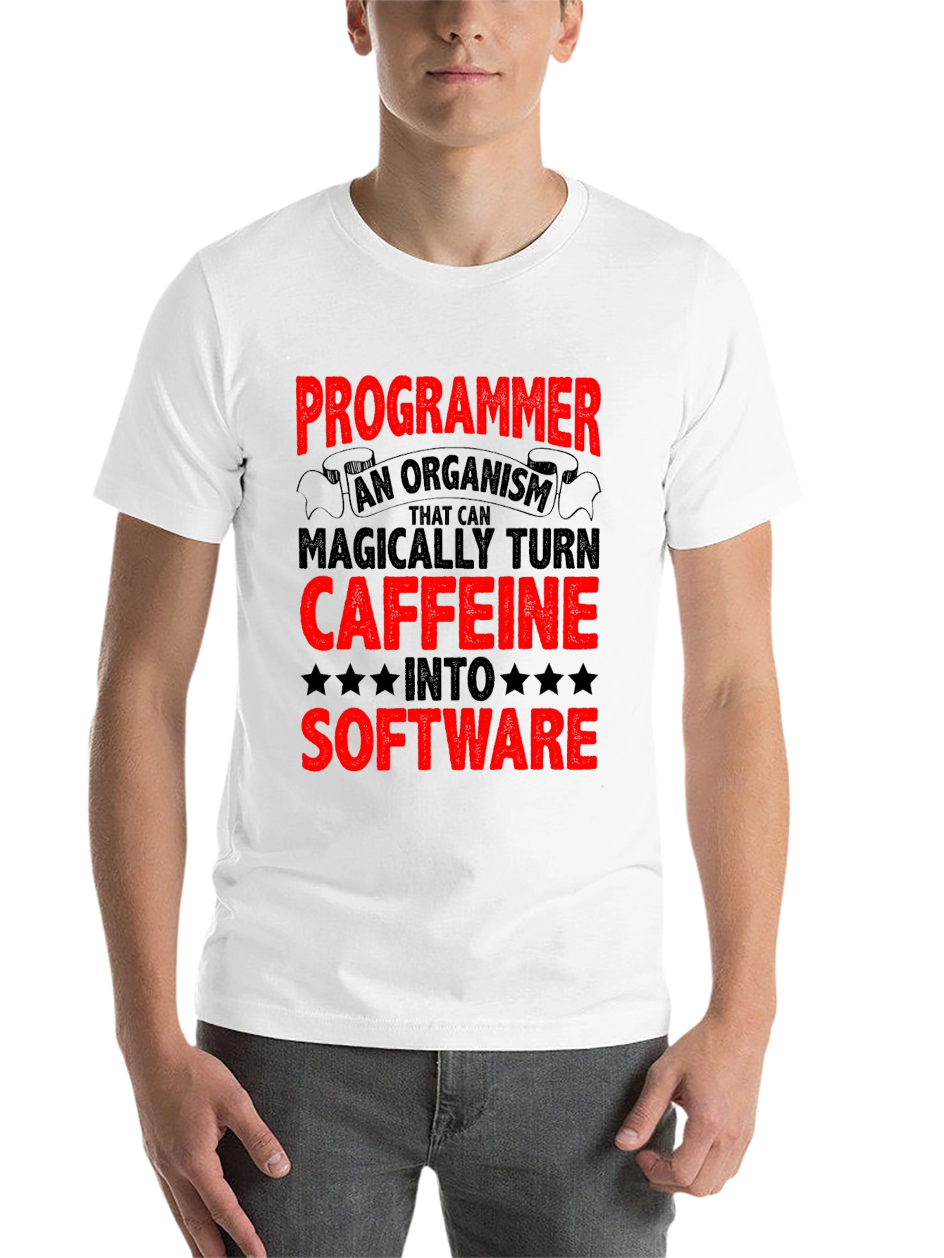 Black Programmer Caffeine to Software Black T-Shirt view 14