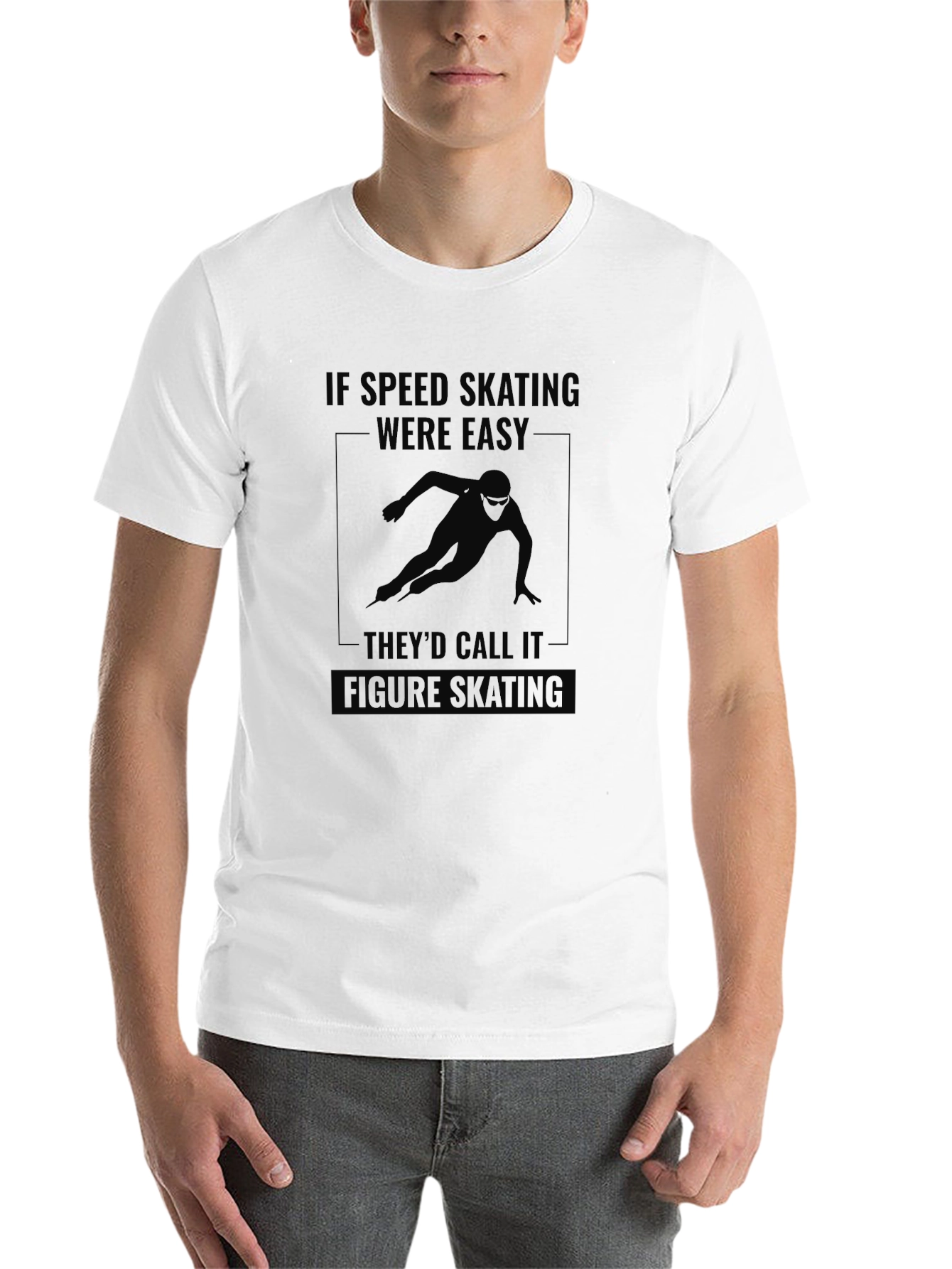 Black Speed Skating Graphic Tee - Black Cotton T-Shirt view 14