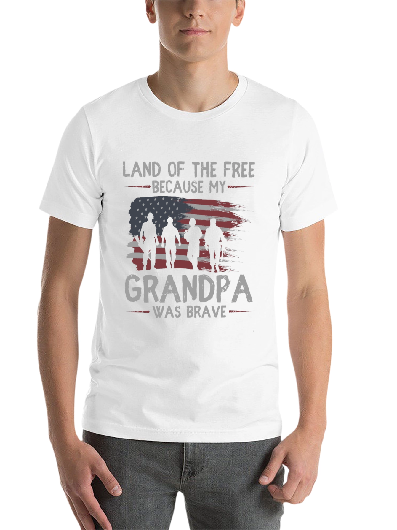Black Land of the Free Grandpa Graphic Tee view 14