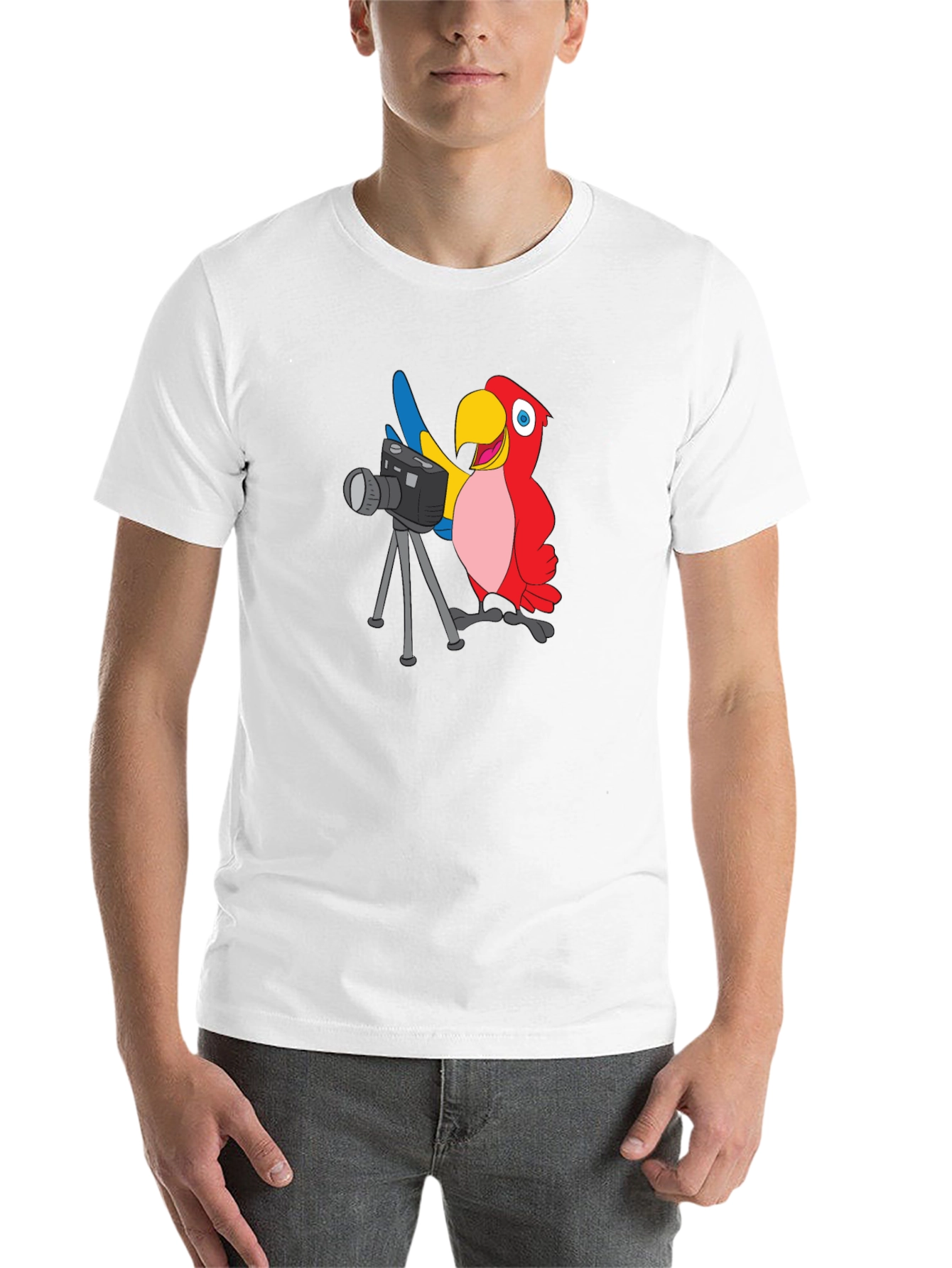 Black Parrot Photographer Graphic T-Shirt - Black view 14