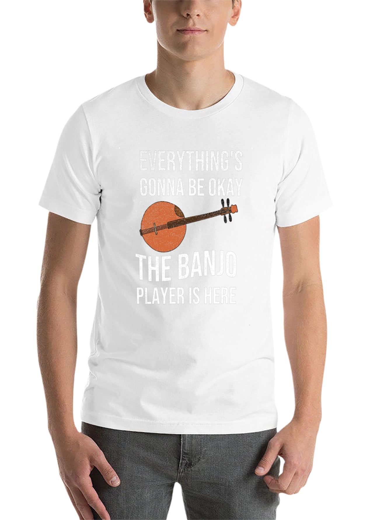 Black Banjo Player T-Shirt - Everything's Gonna Be Okay view 14