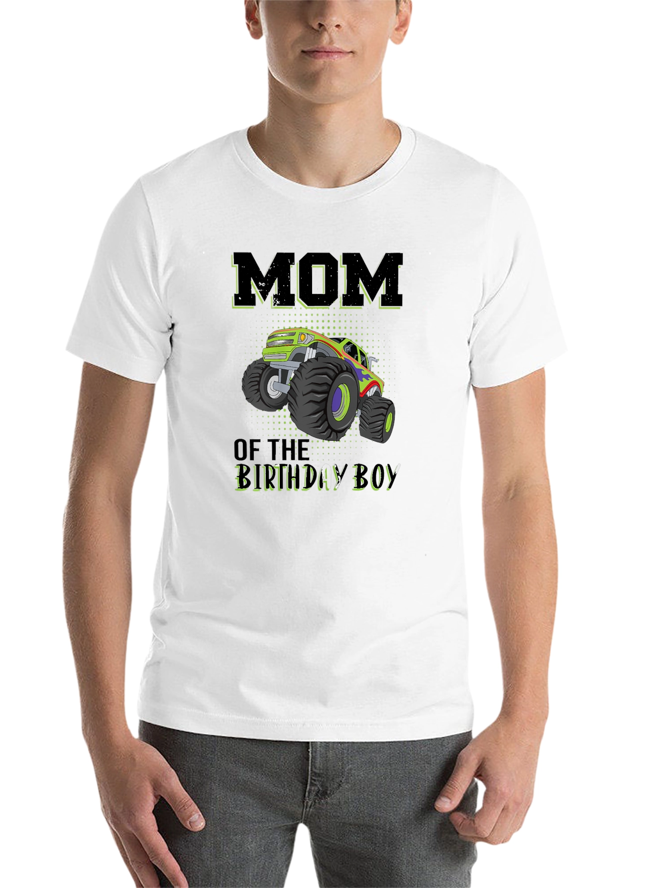 Black Mom of the Birthday Boy Monster Truck T-Shirt view 14
