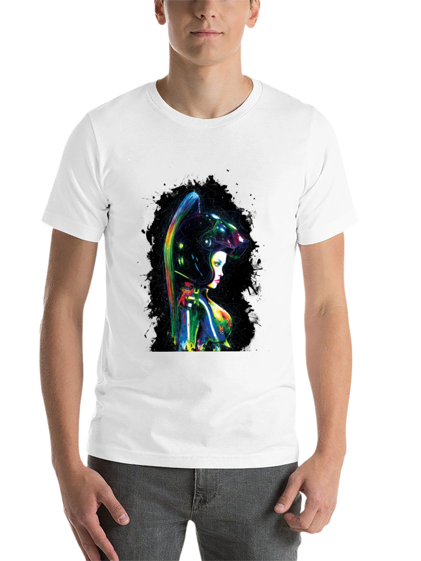 Black Cyberpunk Girl T-Shirt view 14