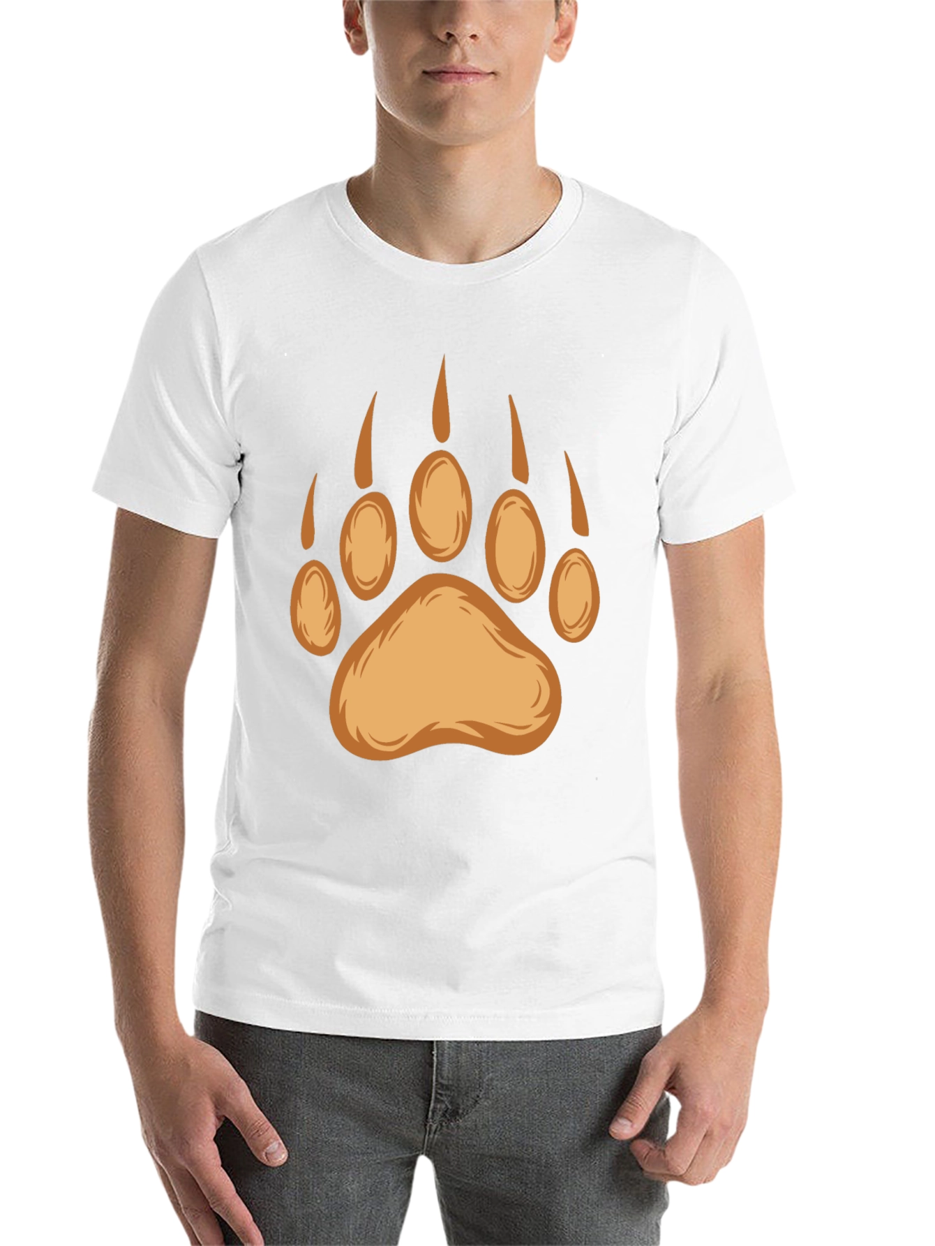 Black Bear Paw Print Graphic Tee - Black view 14