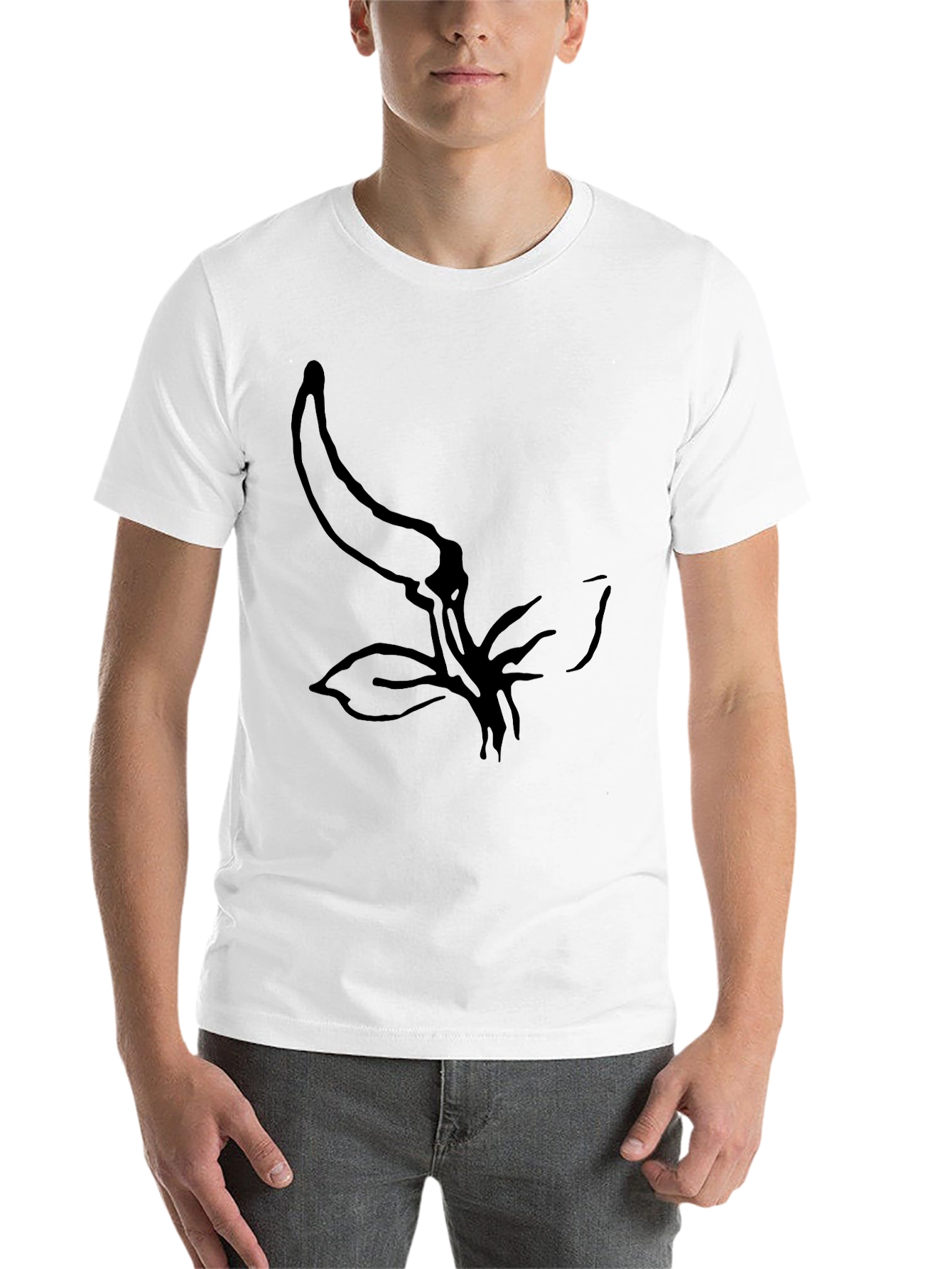 Black Minimalist Chili Pepper Graphic Black T-Shirt view 14