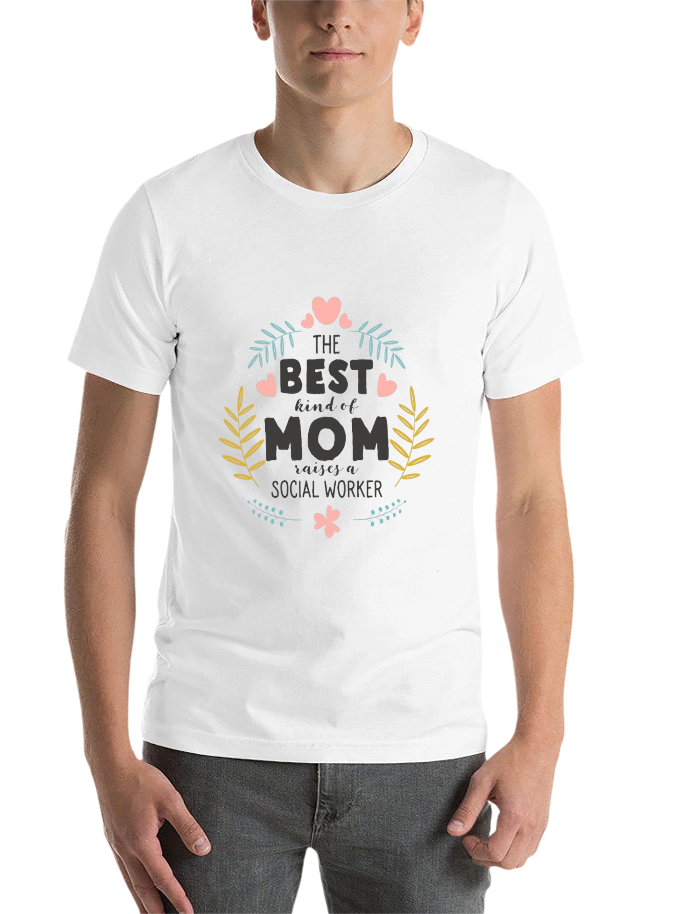 Black Best Kind of Mom Social Worker Graphic T-Shirt view 14