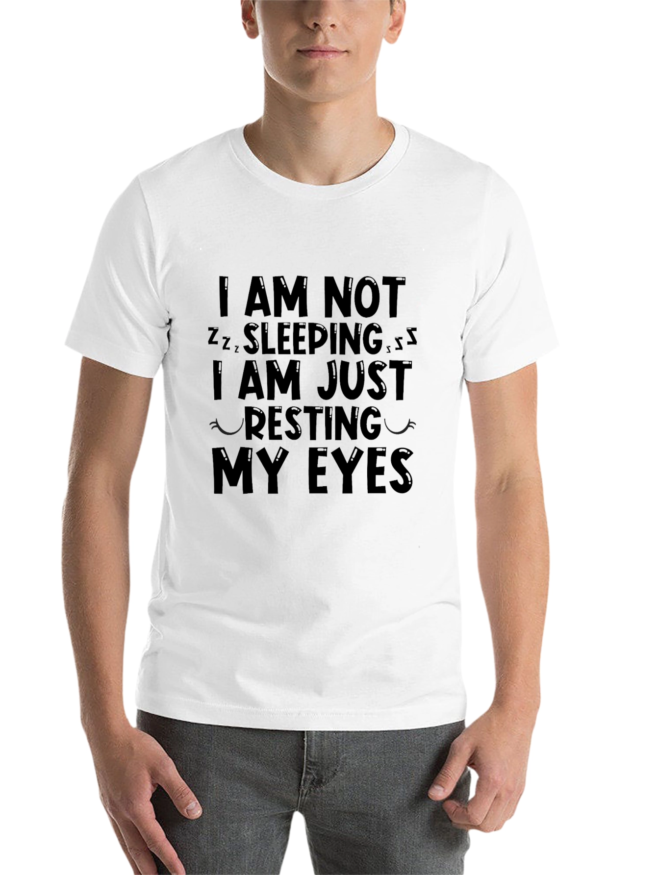 Black Resting My Eyes Funny Graphic Tee view 14
