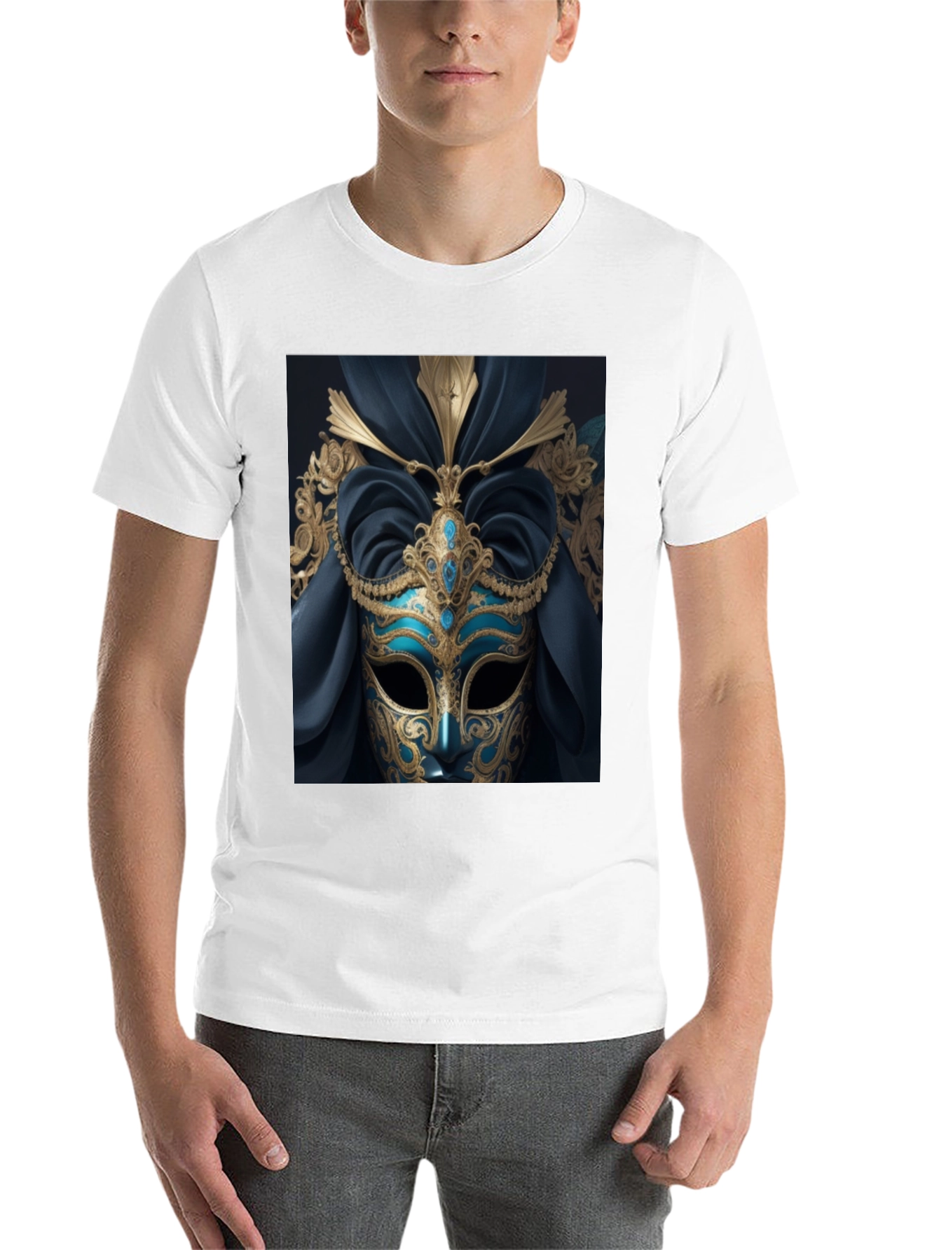 Black Mystic Masquerade T-Shirt - Unique Artistic Design view 14