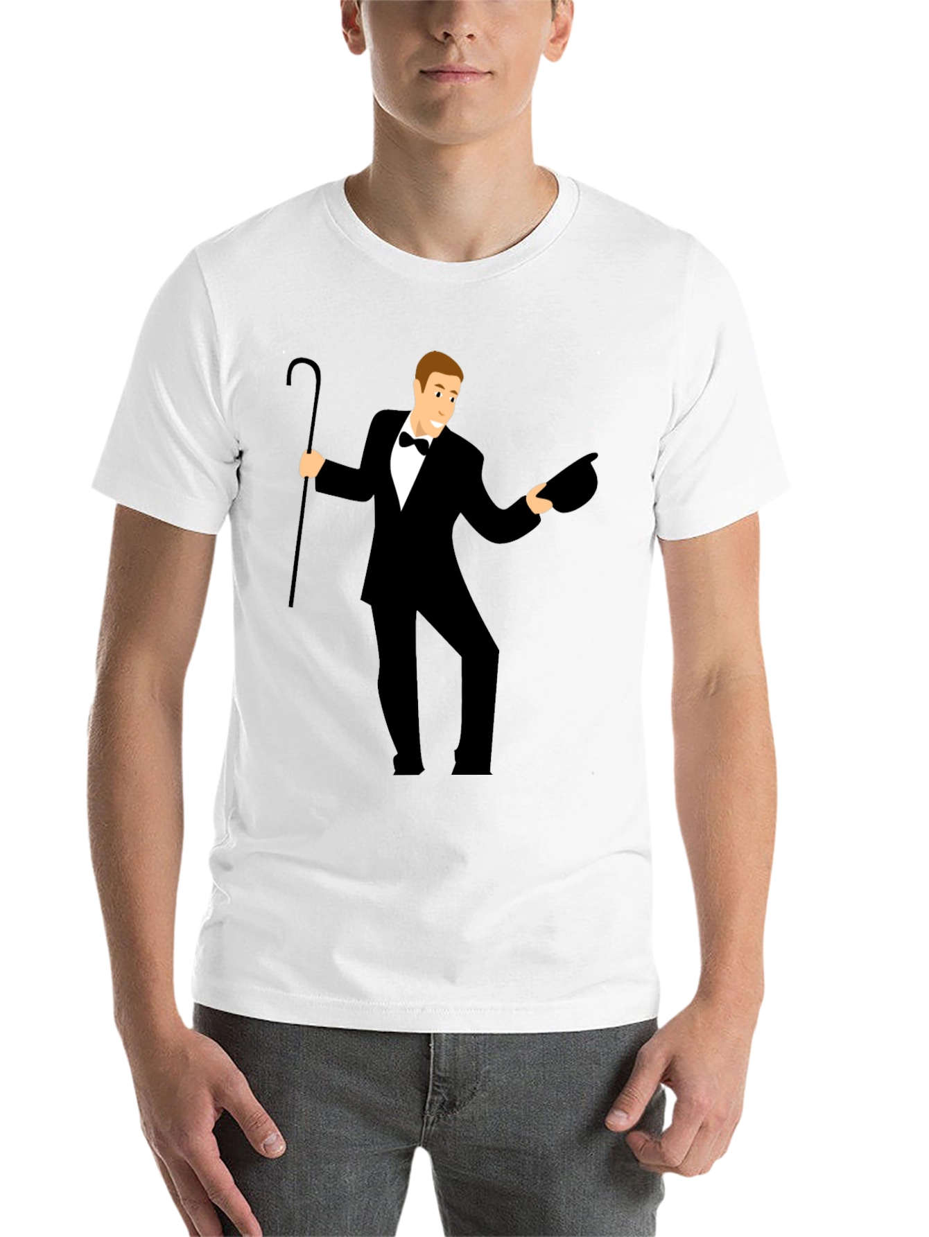 Black Dapper Gentleman Graphic Tee - Classic Style view 14