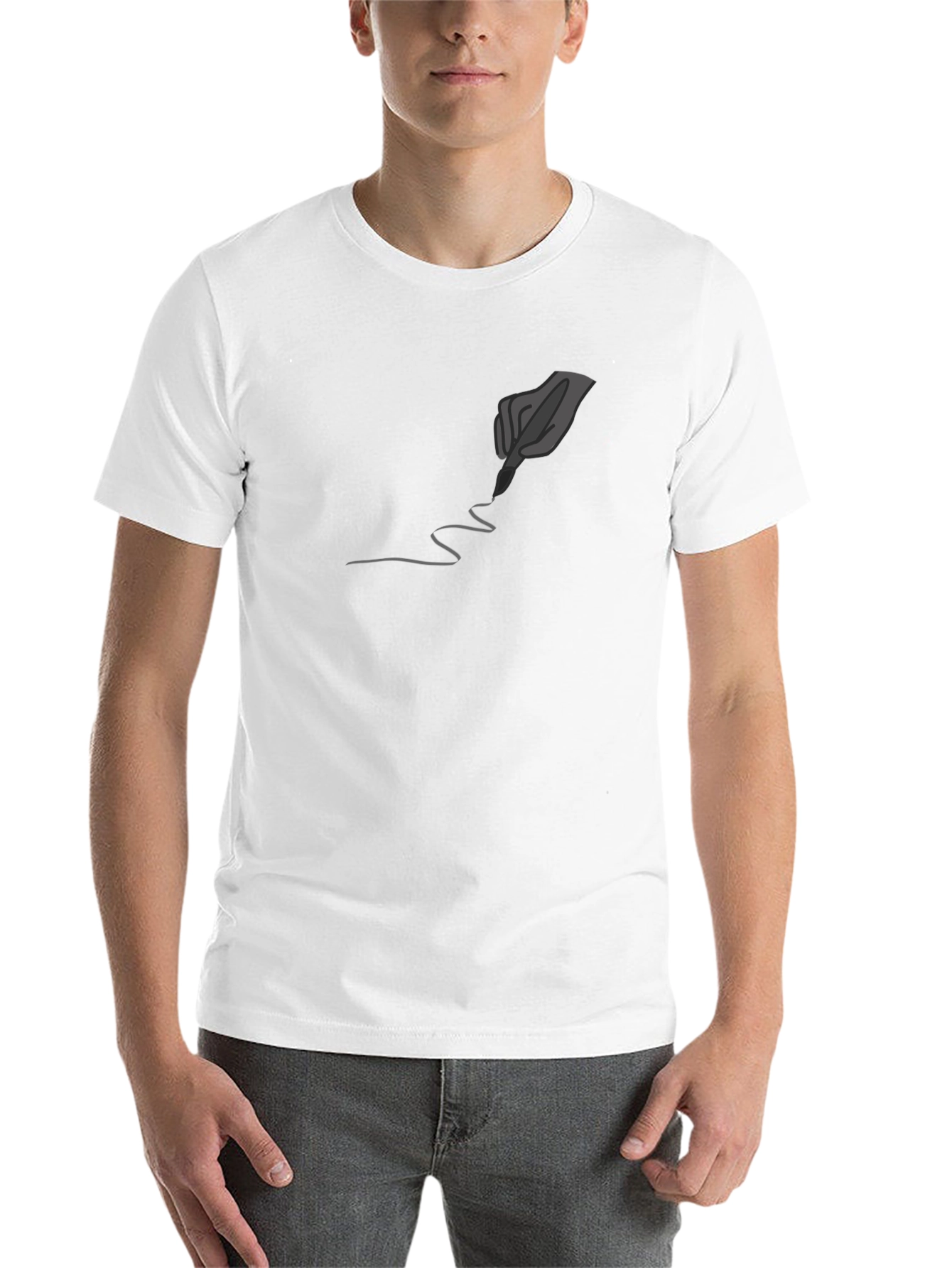 Black Men's Black Graphic Tee - Quill Pen Design view 14