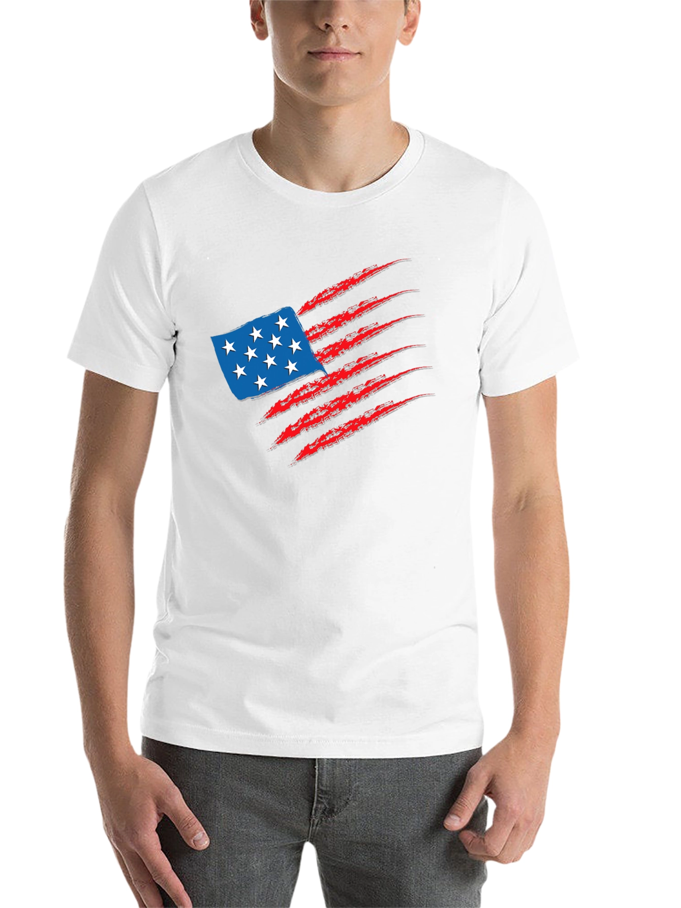 Black American Flag Claw T-Shirt view 14