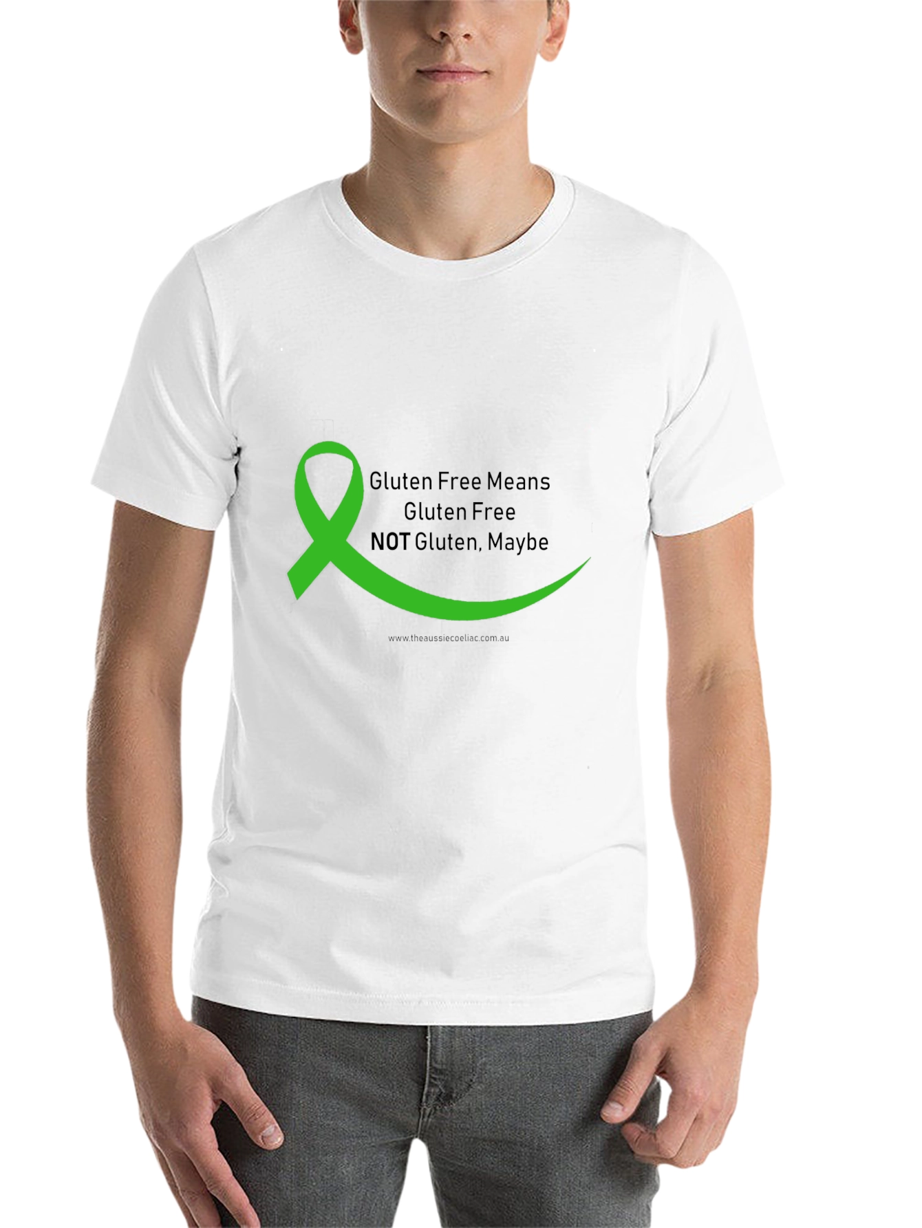 Gluten Free Awareness T-Shirt - Green Ribbon Design - 14