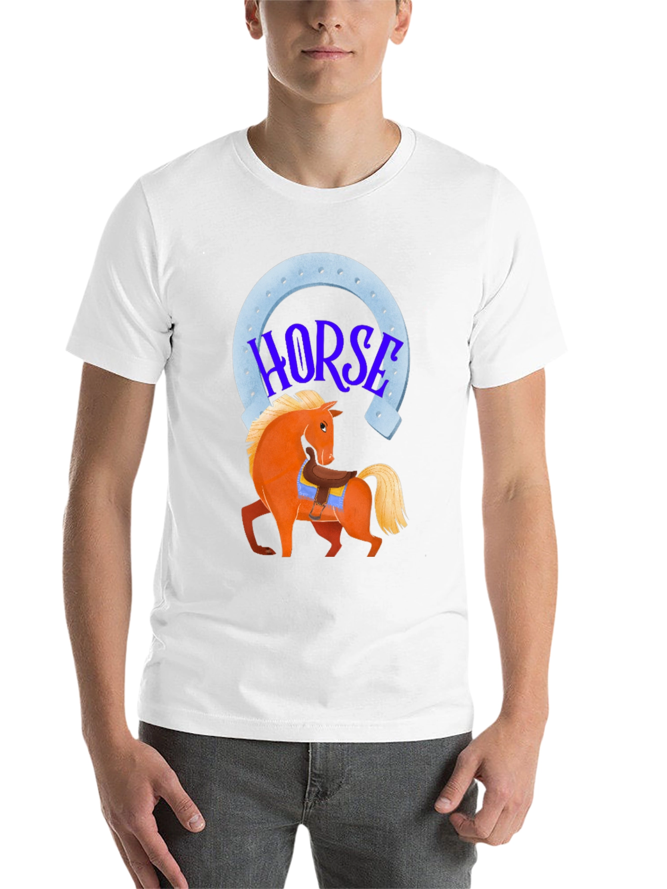 Black Horse Graphic Tee - Lucky Horseshoe Design view 14