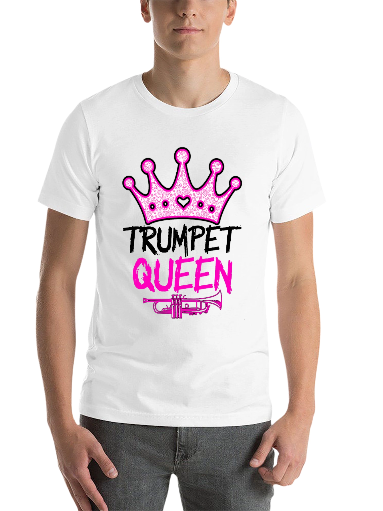 Black Trumpet Queen Graphic T-Shirt - Music Lover Tee view 14