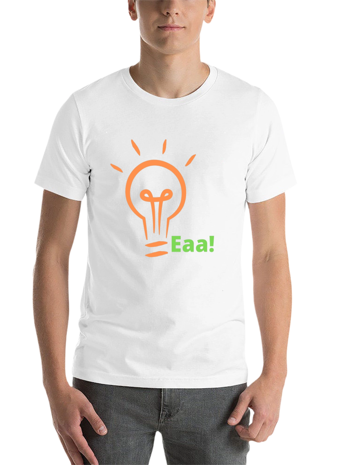 Black Black T-Shirt with Light Bulb Graphic and 'Eaa!' Text view 14