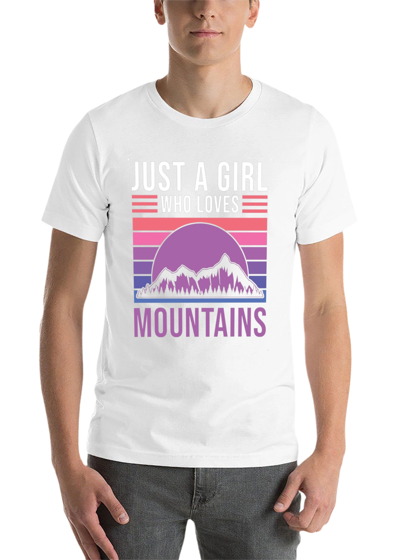 Black Just a Girl Who Loves Mountains T-Shirt view 14