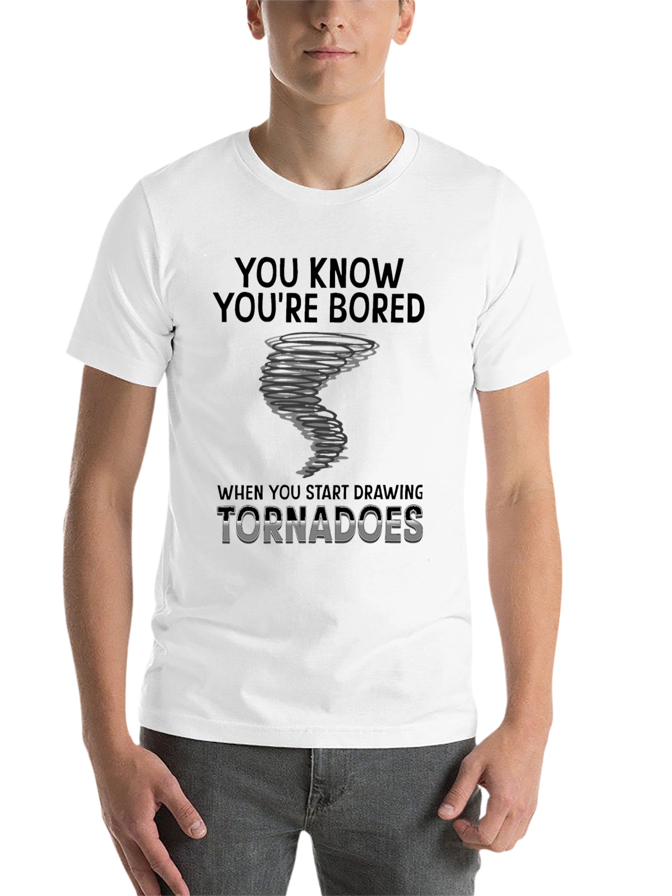 Bored Tornado Drawing Graphic T-Shirt - 14