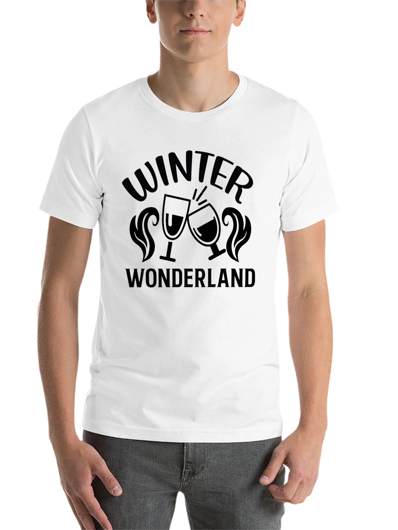 Black Winter Wonderland T-Shirt, Black, Holiday Cheer view 14