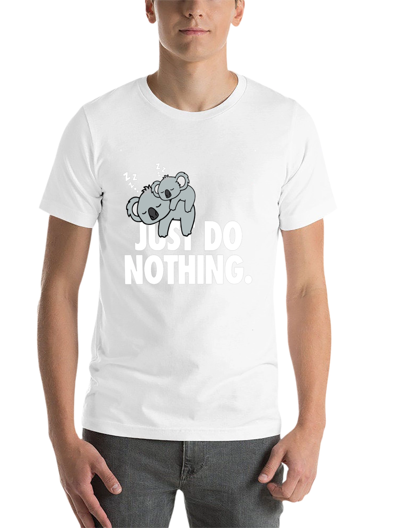 Black Lazy Koala Graphic T-Shirt - Just Do Nothing view 14