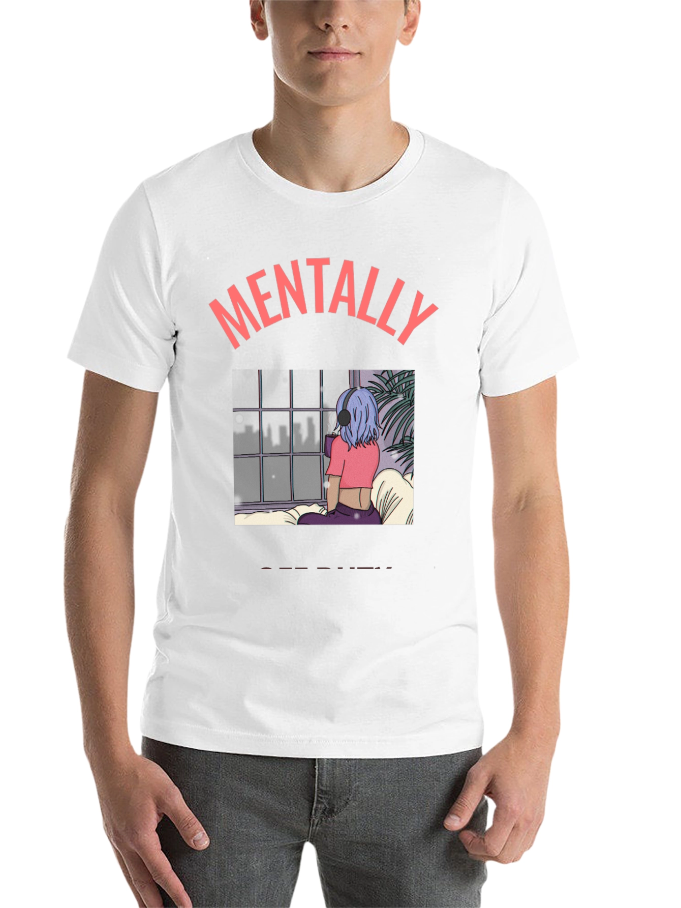 Black Mentally Elsewhere Graphic Tee - Unisex Black T-Shirt view 14
