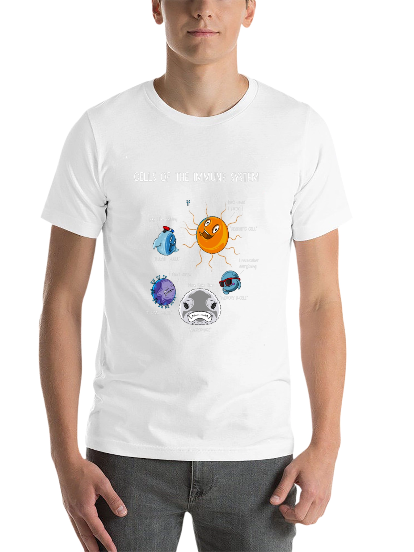 Black Immune System Cells Graphic T-Shirt view 14