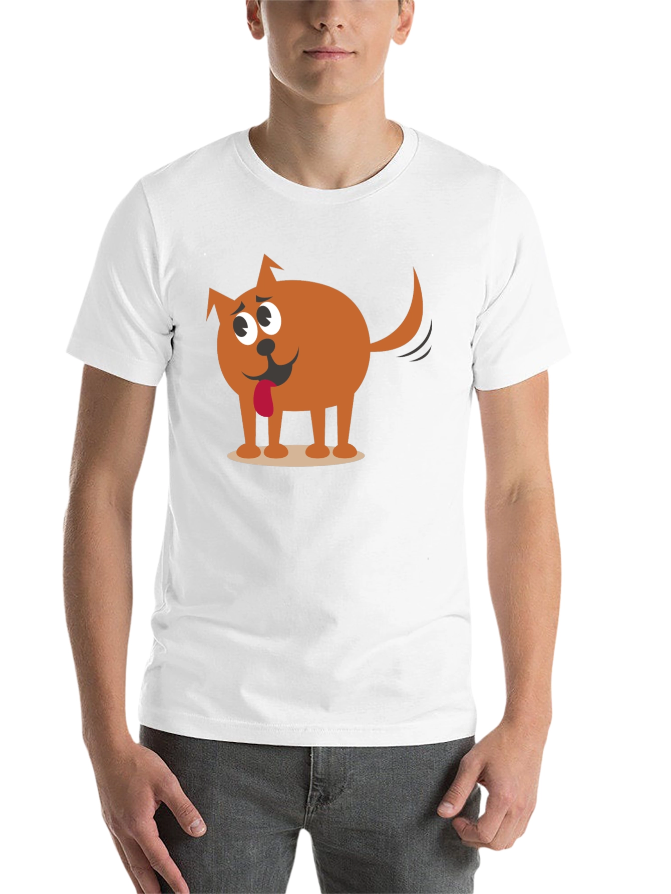Black Funny Cartoon Dog Graphic Black T-Shirt view 14