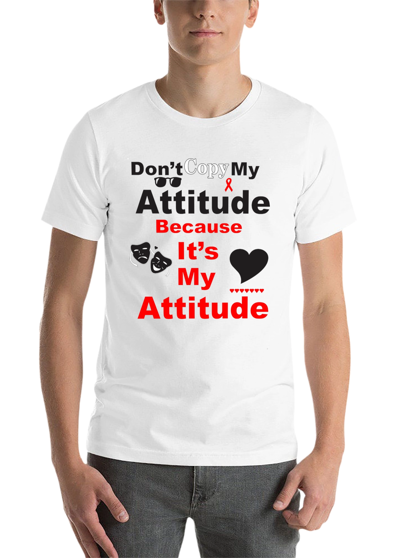Black Don't Copy My Attitude Graphic Tee - Unisex view 14