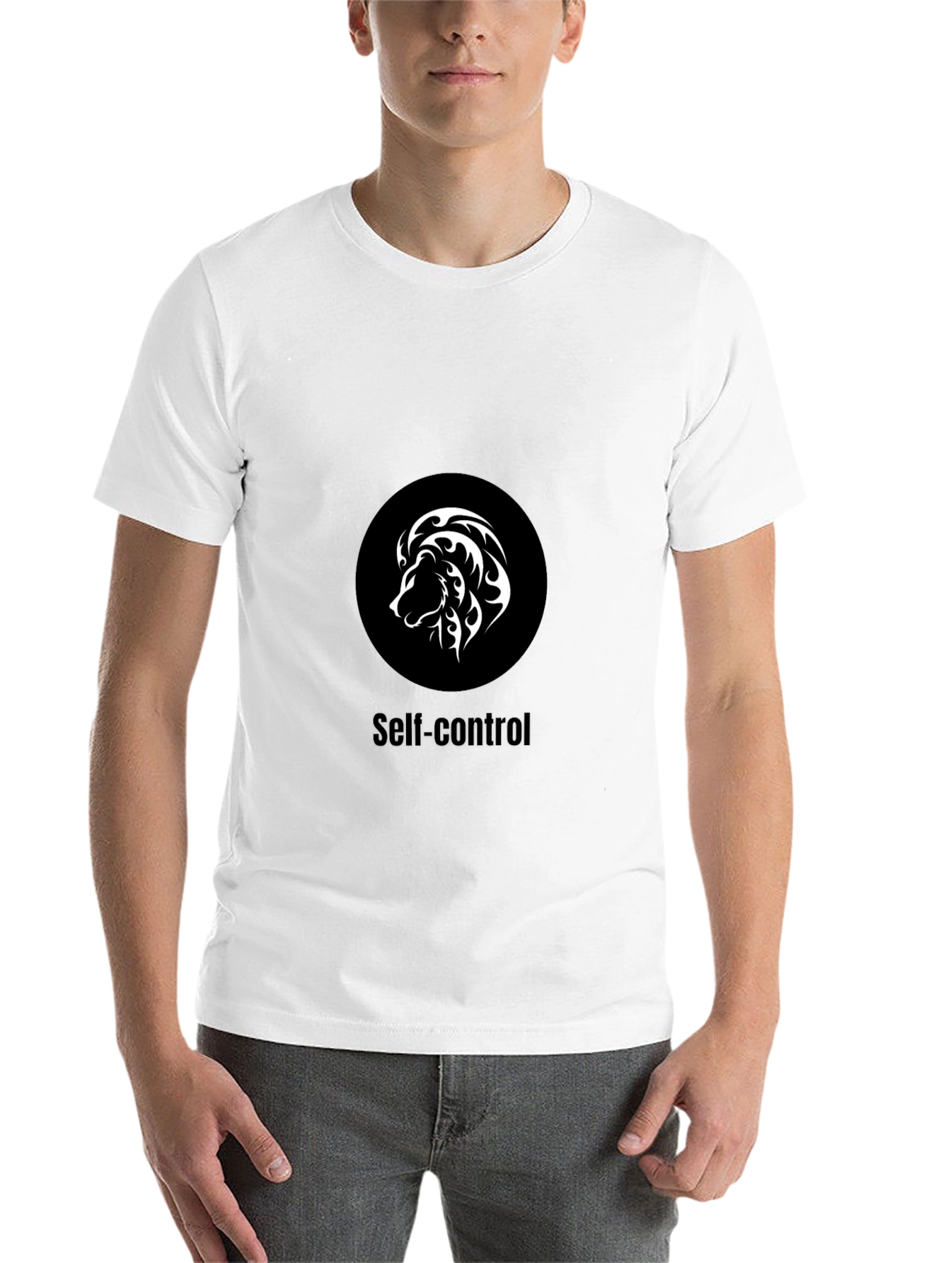 Black Self-Control Lion Graphic T-Shirt - Black view 14