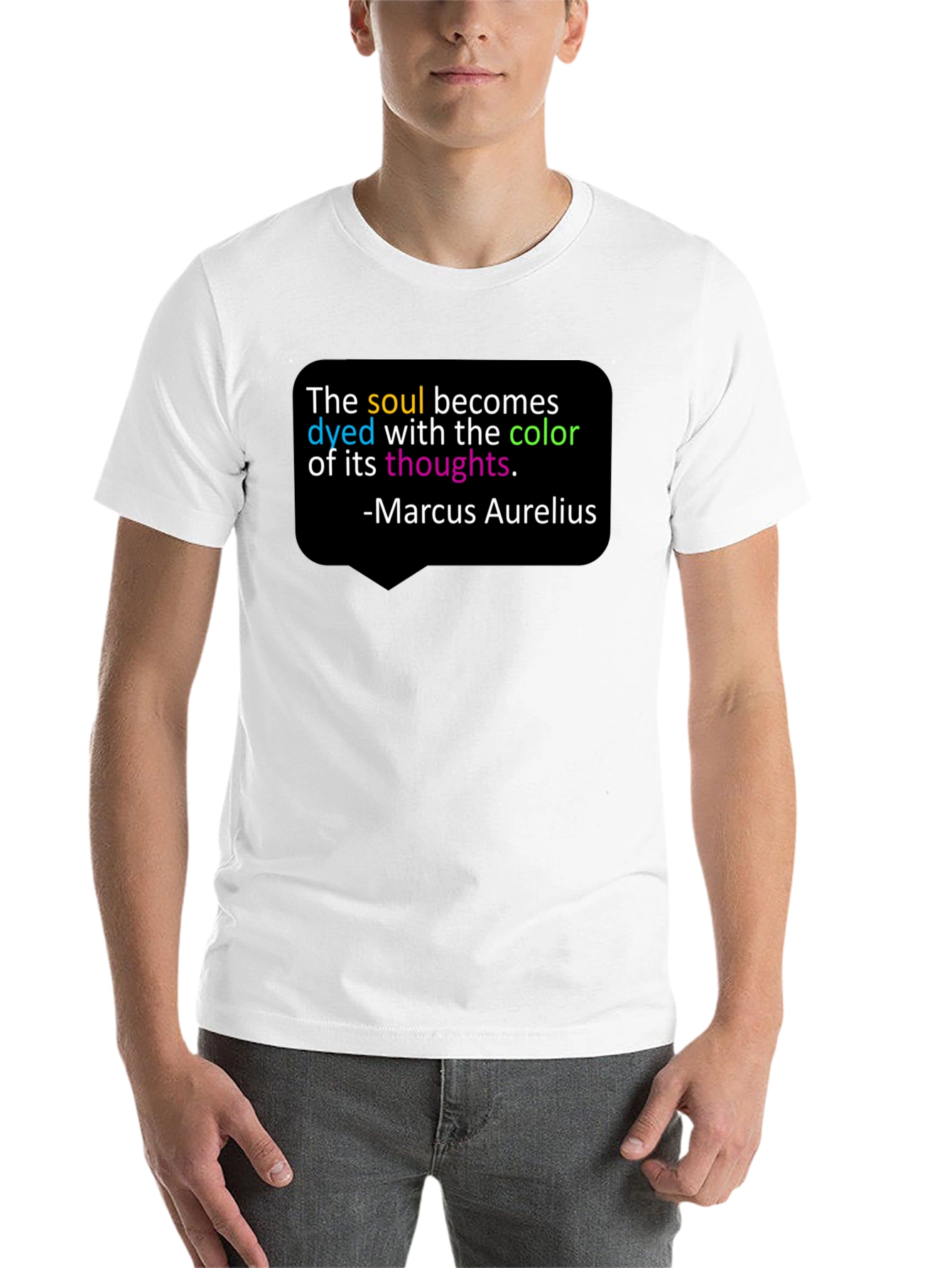 Black Soul Color Marcus Aurelius Graphic Tee view 14