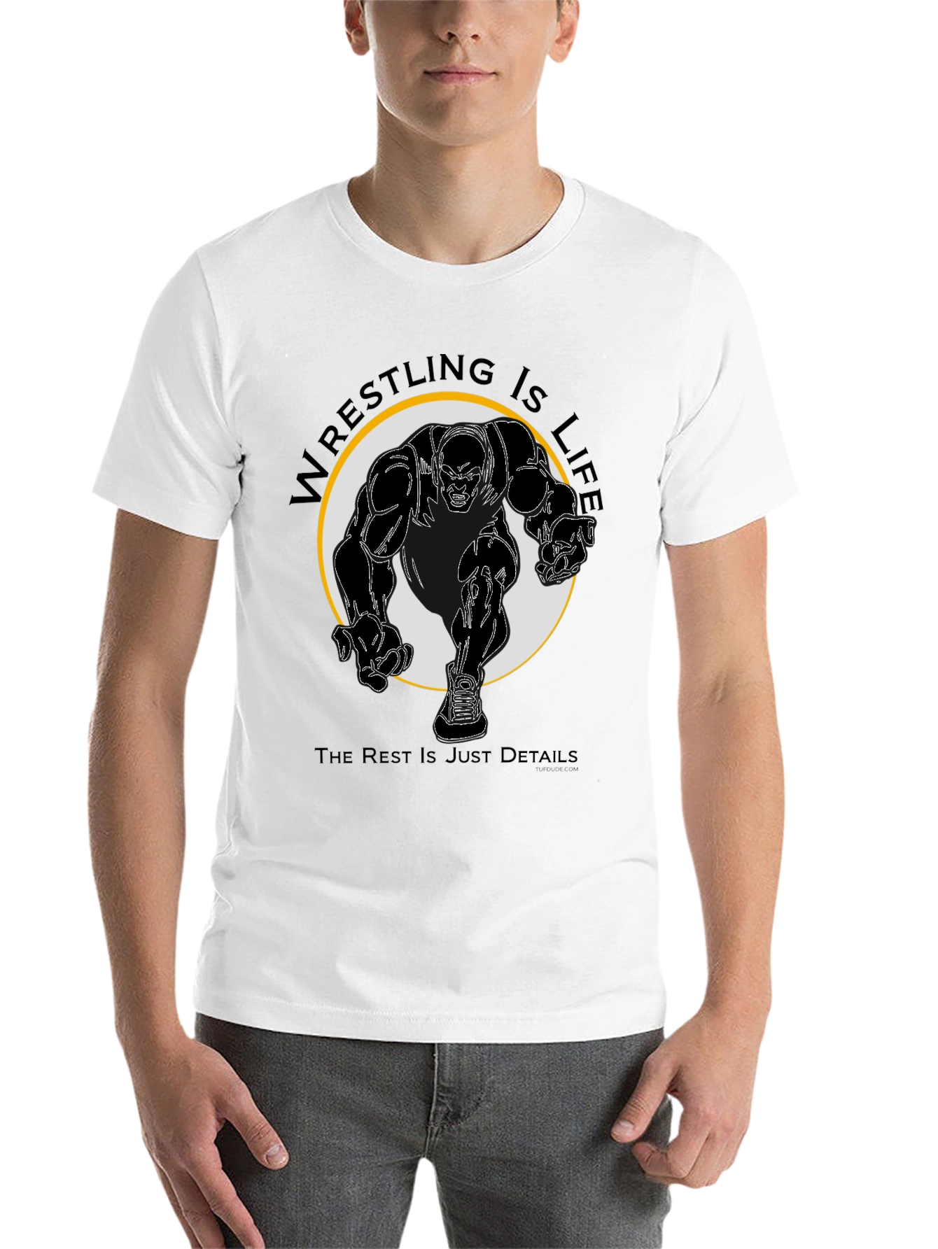 Black Wrestling Is Life Black T-Shirt view 14
