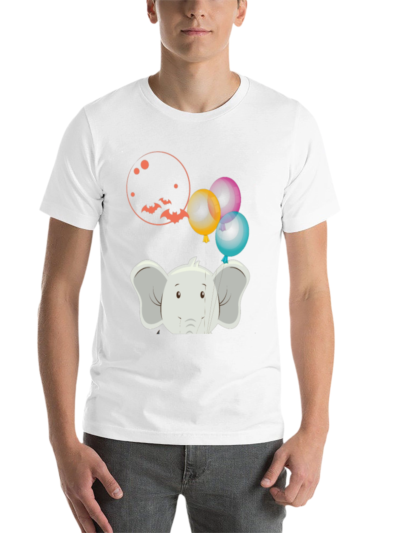 Black Elephant Balloons Graphic Tee - Fun & Unique view 14