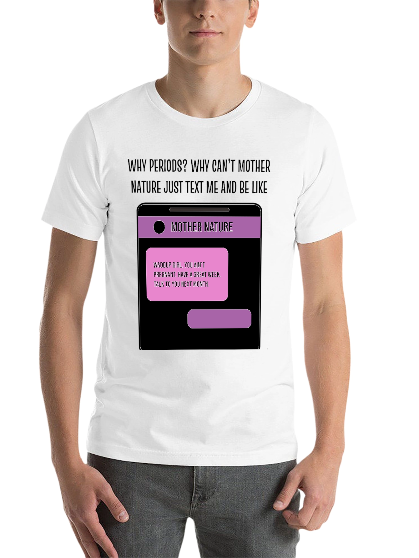 Black Humorous Mother Nature Text T-Shirt view 14