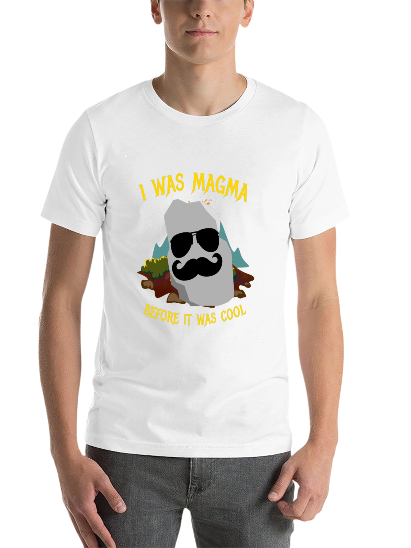 Black I Was Magma Cool Graphic T-Shirt view 14