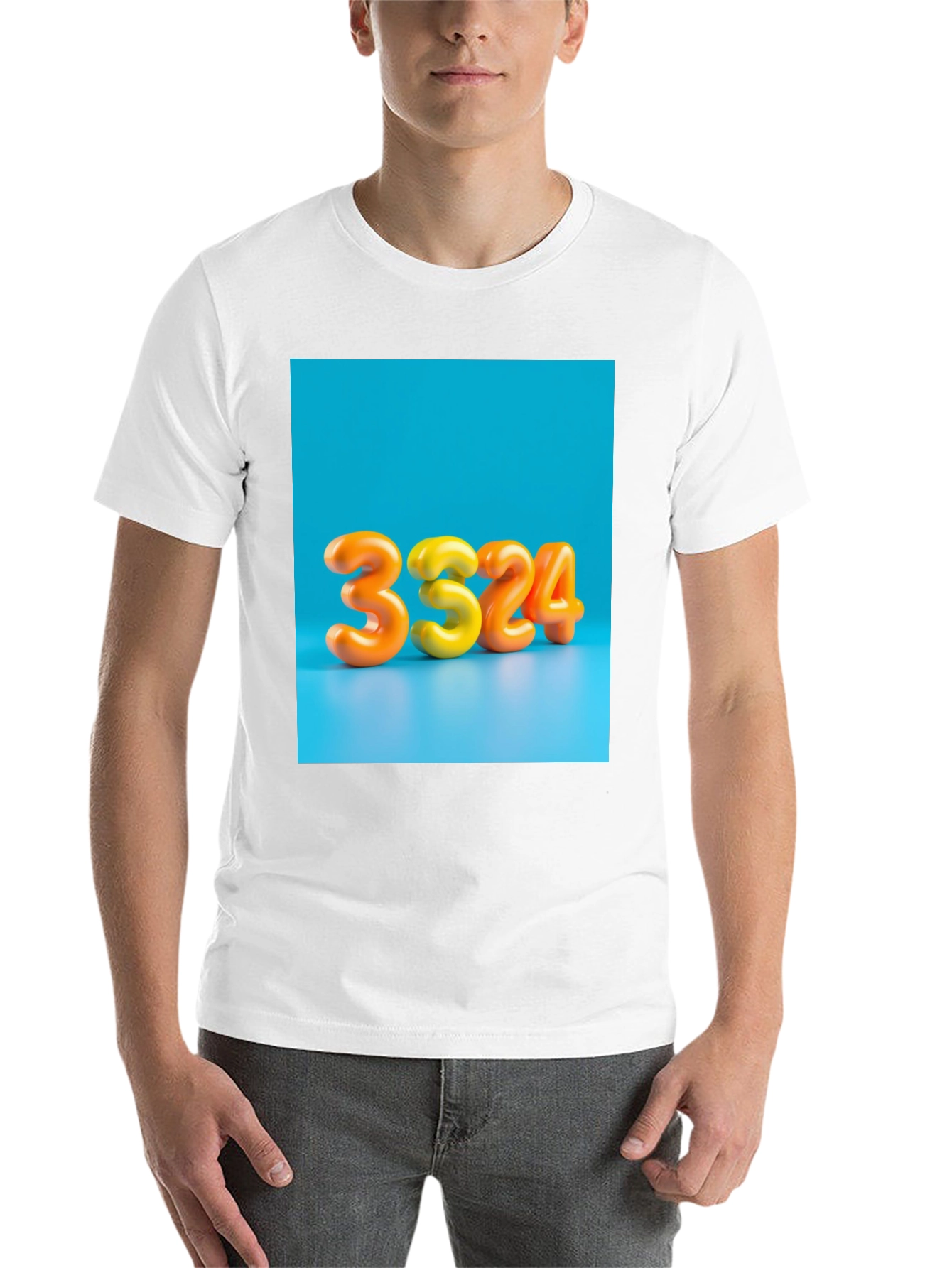 Black 3324 Graphic Tee - Bold Number Design view 14