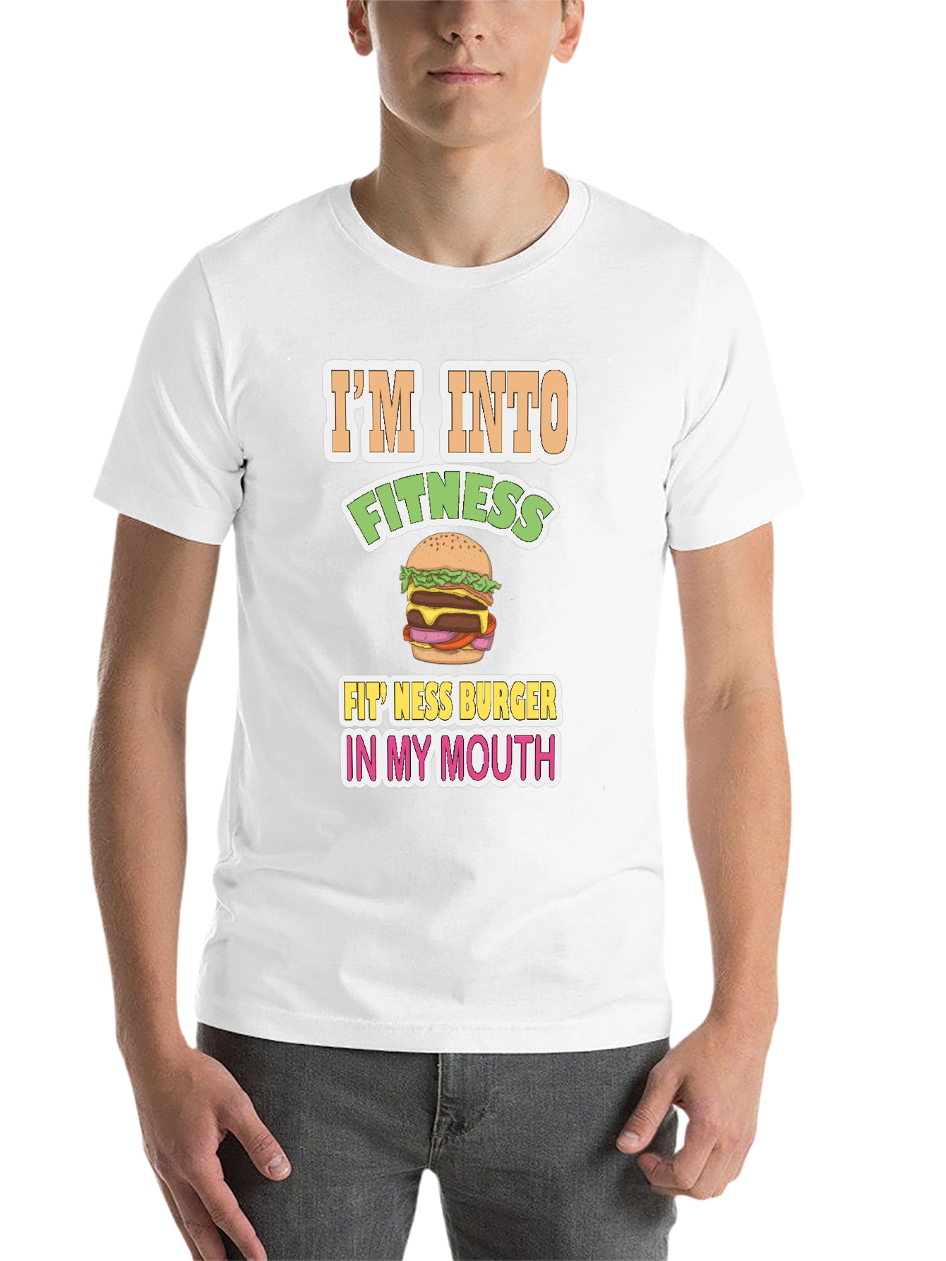 Black Funny Fitness Burger Graphic T-Shirt view 14