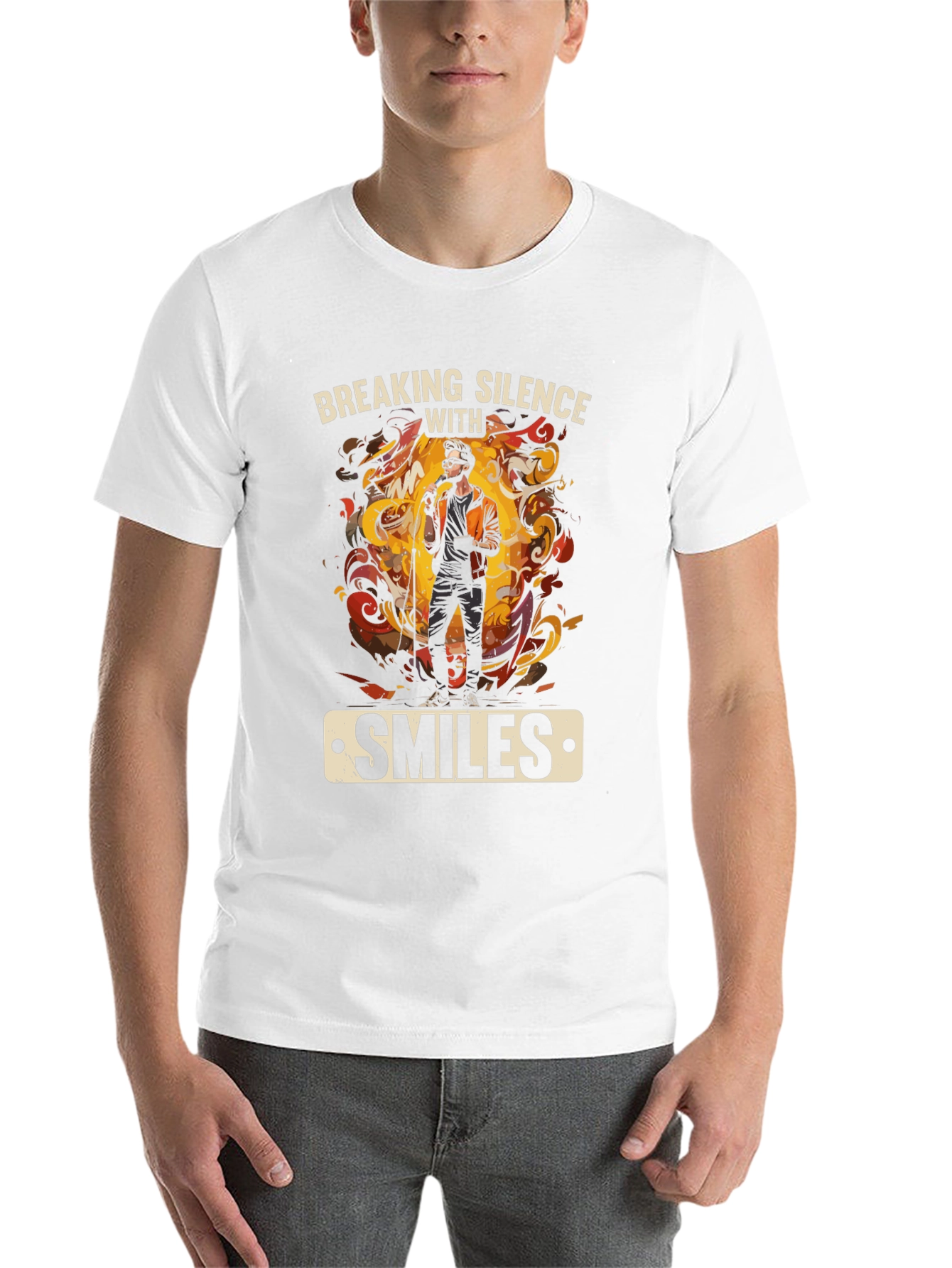 Black Breaking Silence With Smiles Graphic Tee view 14