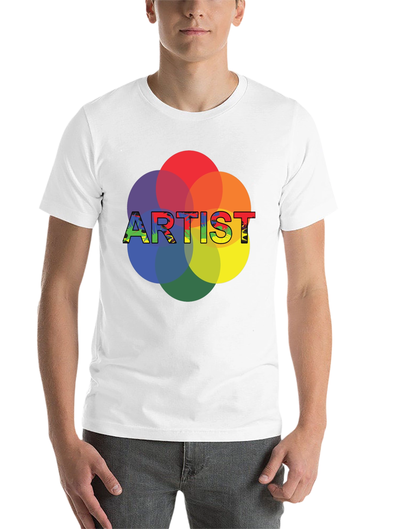 Black Artist Color Wheel Graphic Tee - Creative Expression T-Shirt view 14